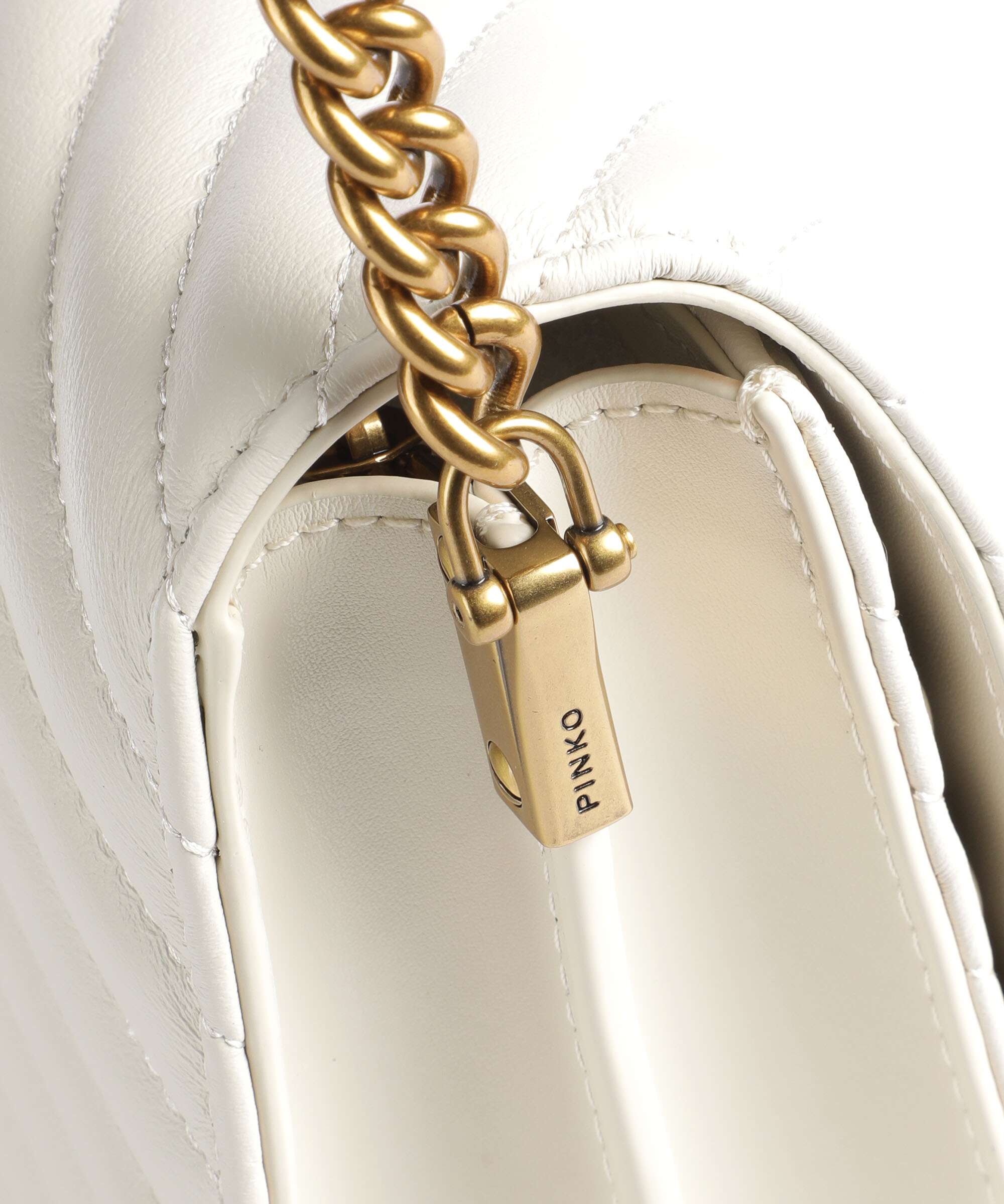 Pinko Love Click Classic Sac bandoulière bianco seta/antique gold - Image 4