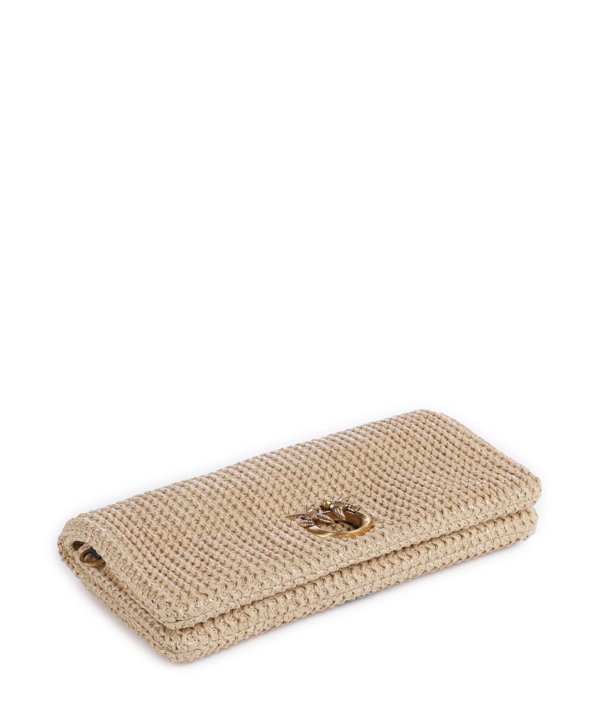 Pinko Love Click Soft Horizontal Classic Sac bandoulière rafia/nero/antique gold - Image 4