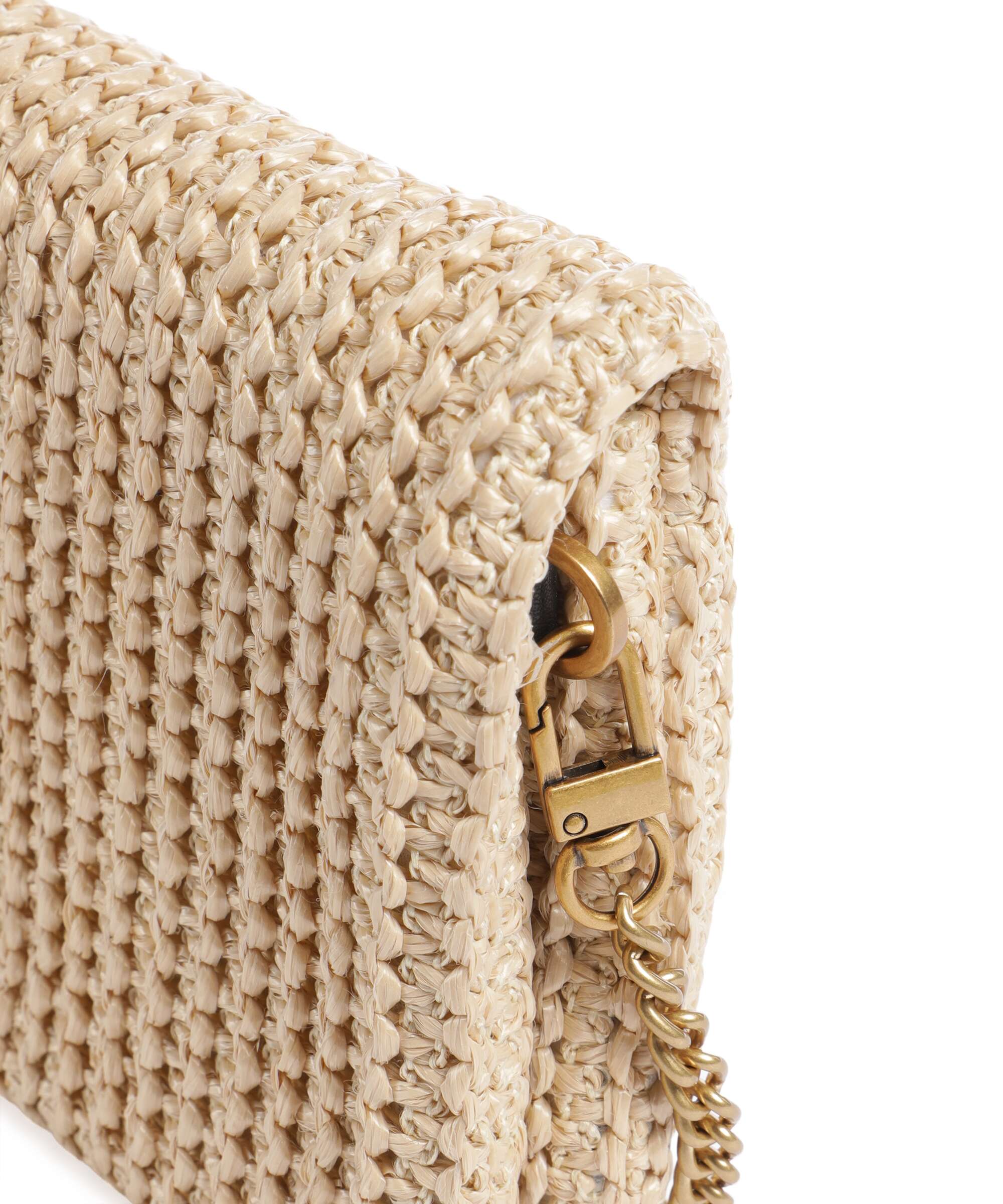 Pinko Love Click Soft Horizontal Mini Sac bandoulière rafia/nero/antique gold - Image 4