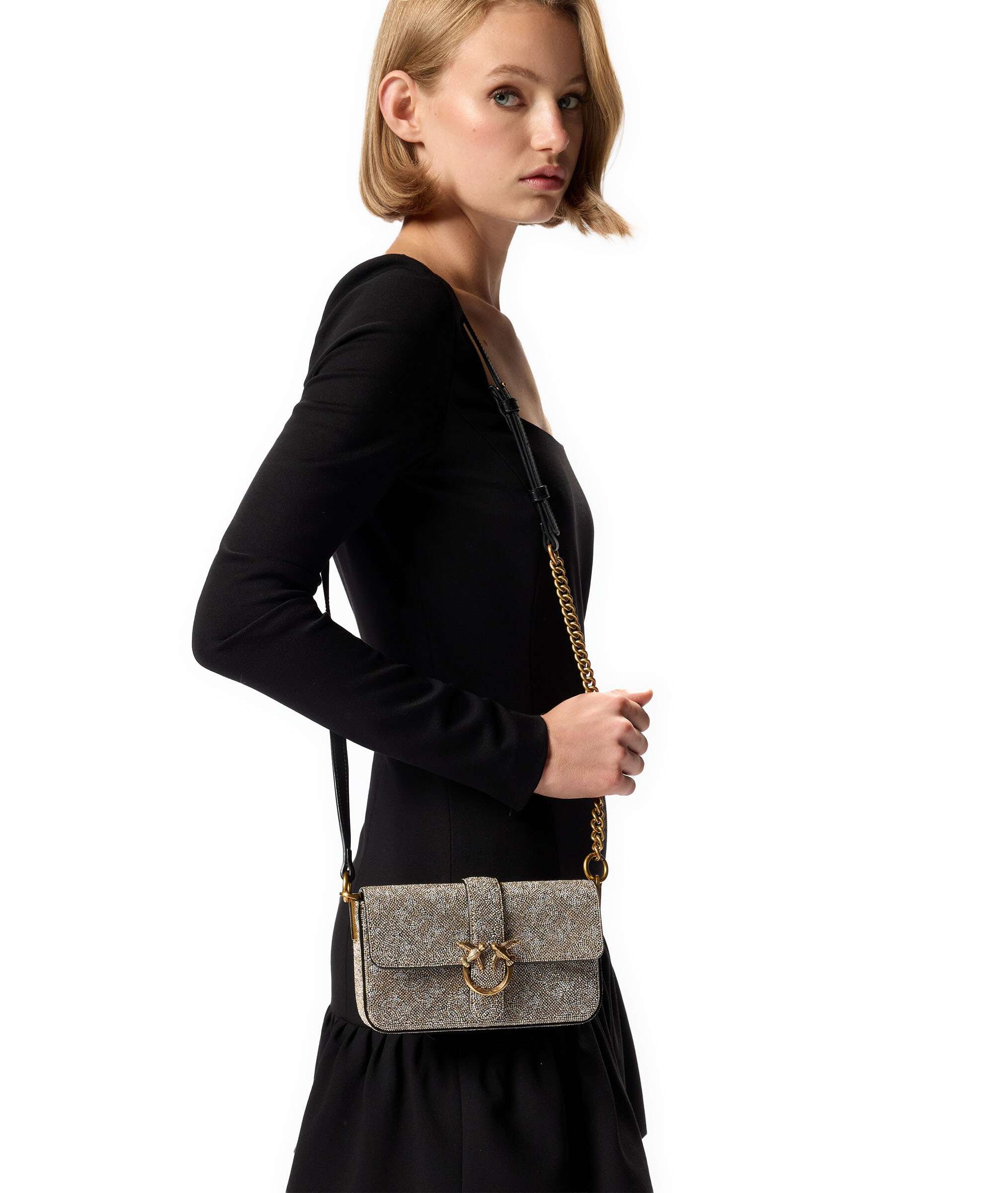 Pinko Love One Baby Slouchy Sac bandoulière oro/antique gold - Image 4