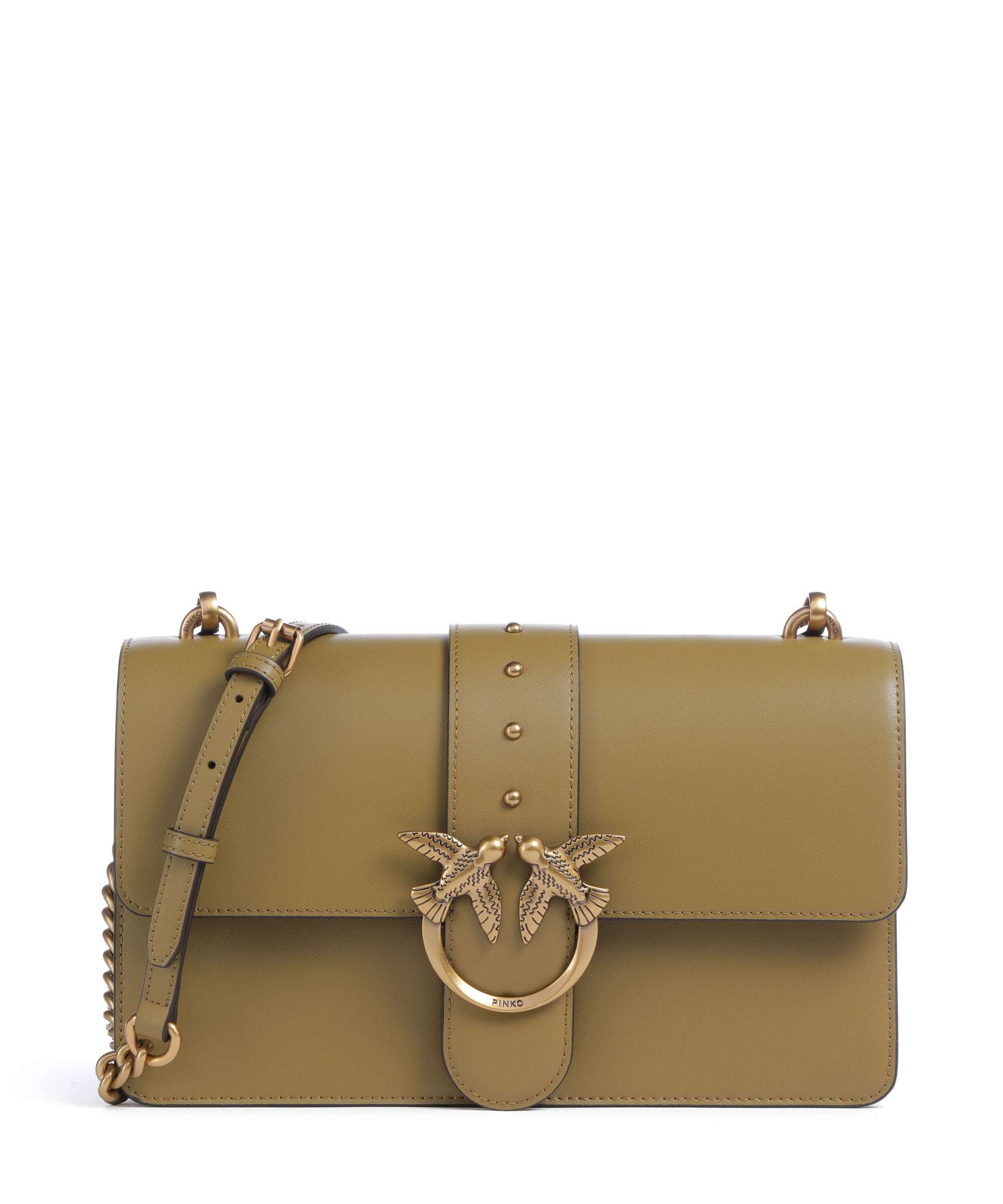 Pinko Love One Classic Sac bandoulière verde canguro/antique gold