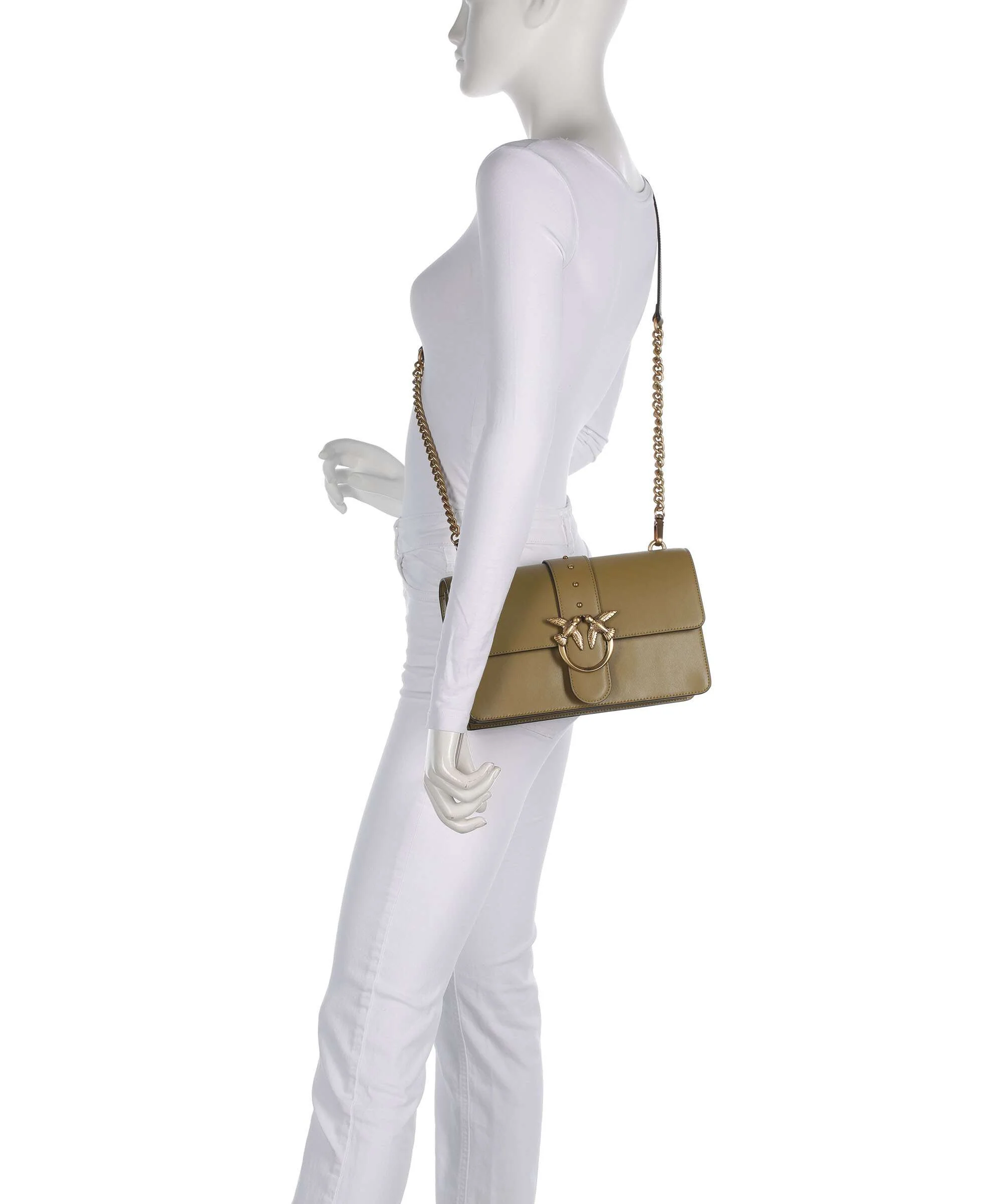 Pinko Love One Classic Sac bandoulière verde canguro/antique gold - Image 3