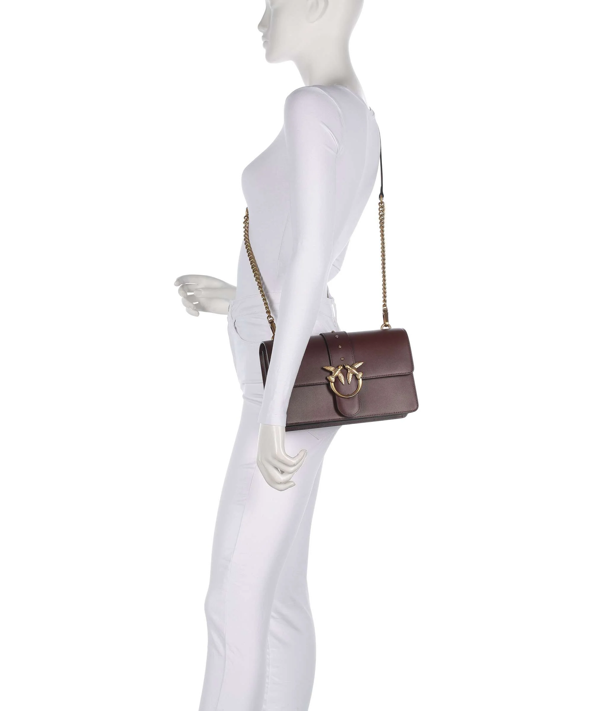 Pinko Love One Classic Sac bandoulière rosso vino/antique gold - Image 3