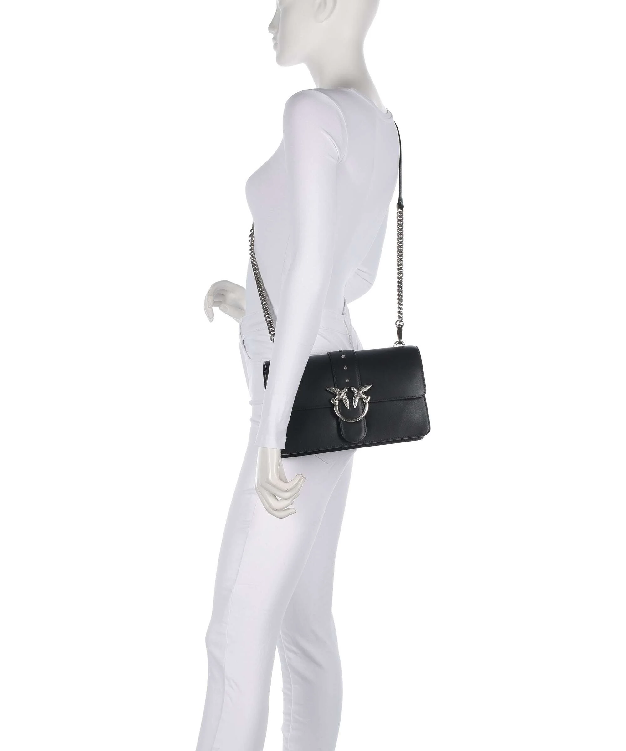 Pinko Love One Classic Sac bandoulière nero/old silver - Image 3