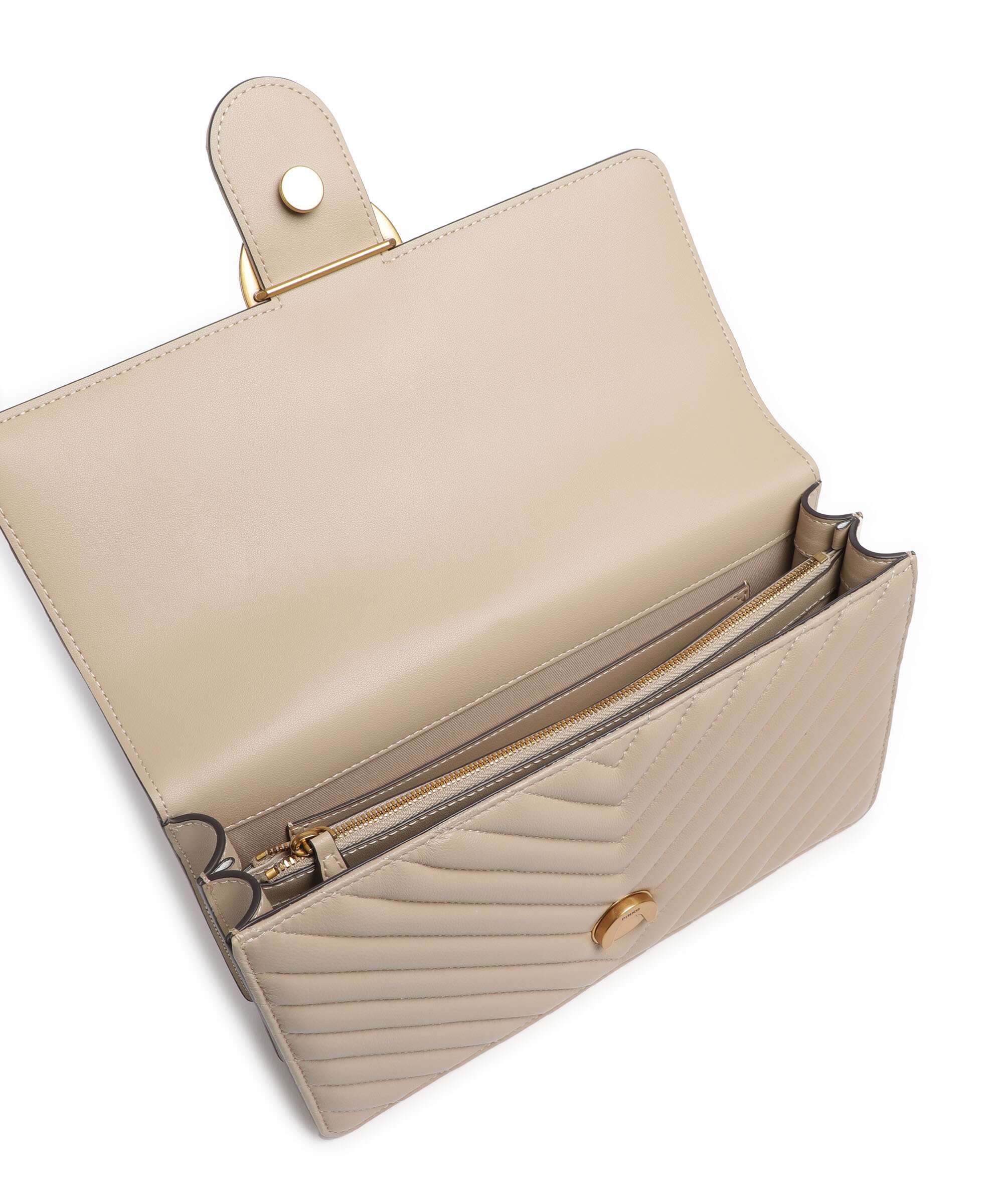 Pinko Love One Classic Sac porté épaule beige/grigio fumo/antique gold - Image 7