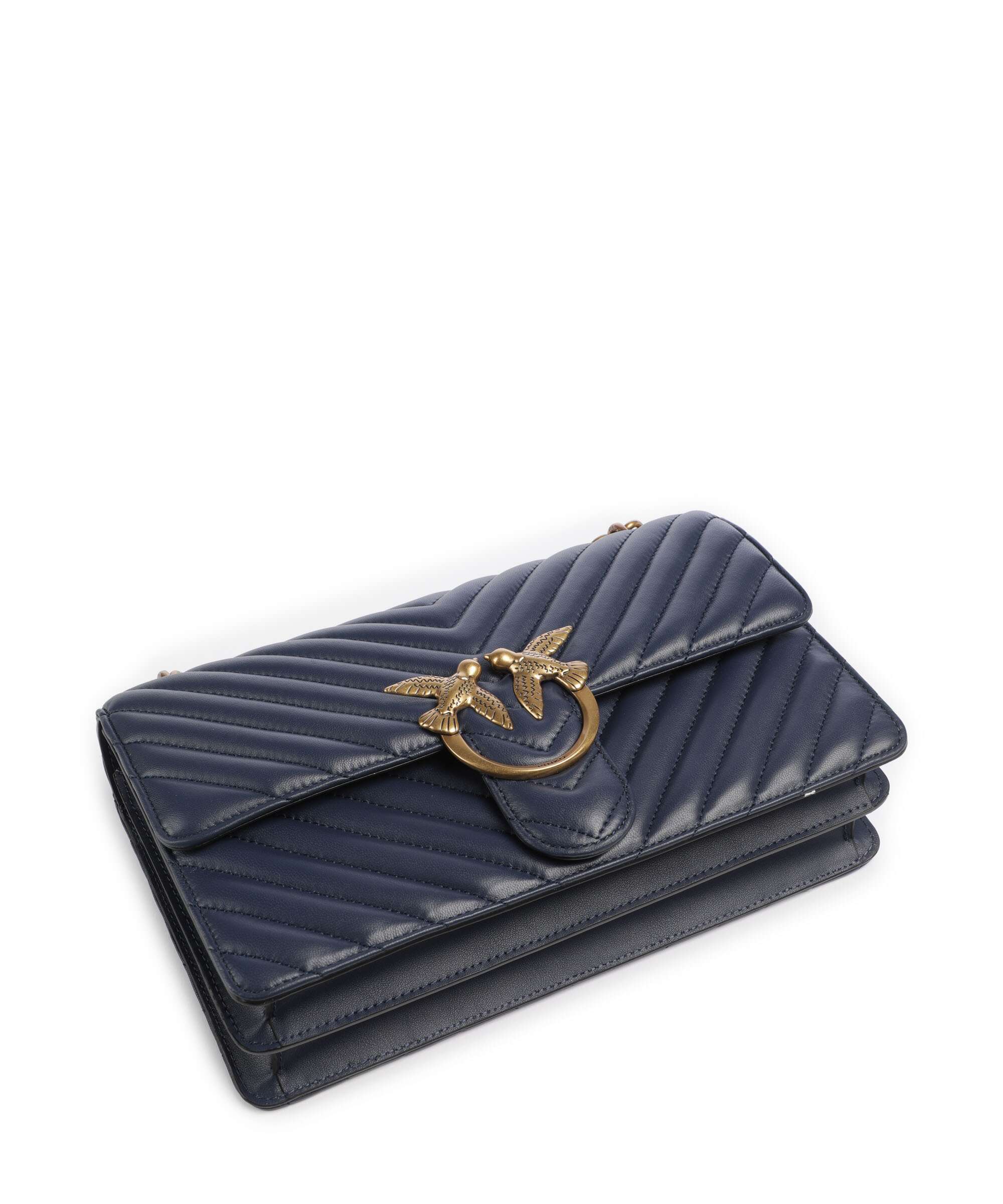 Pinko Love One Classic Sac porté épaule blu indaco ombroso/antique gold - Image 6