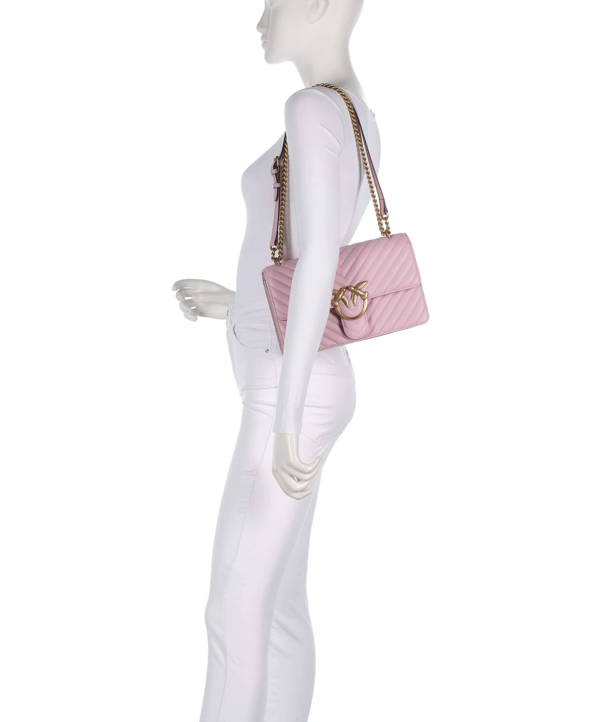 Pinko Love One Classic Sac porté épaule rosa chiaro/antique gold - Image 4