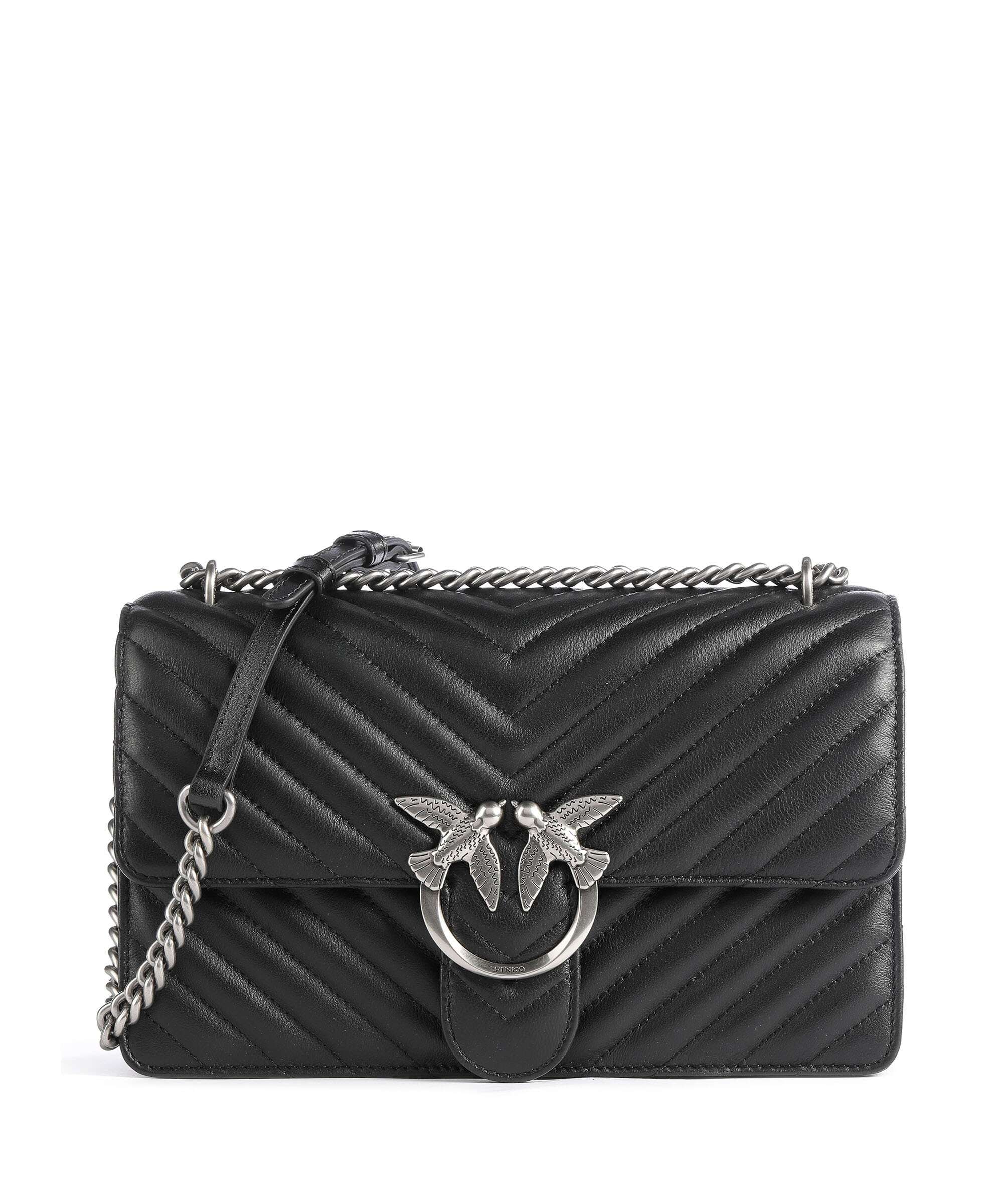 Pinko Love One Classic Sac porté épaule nero/old silver
