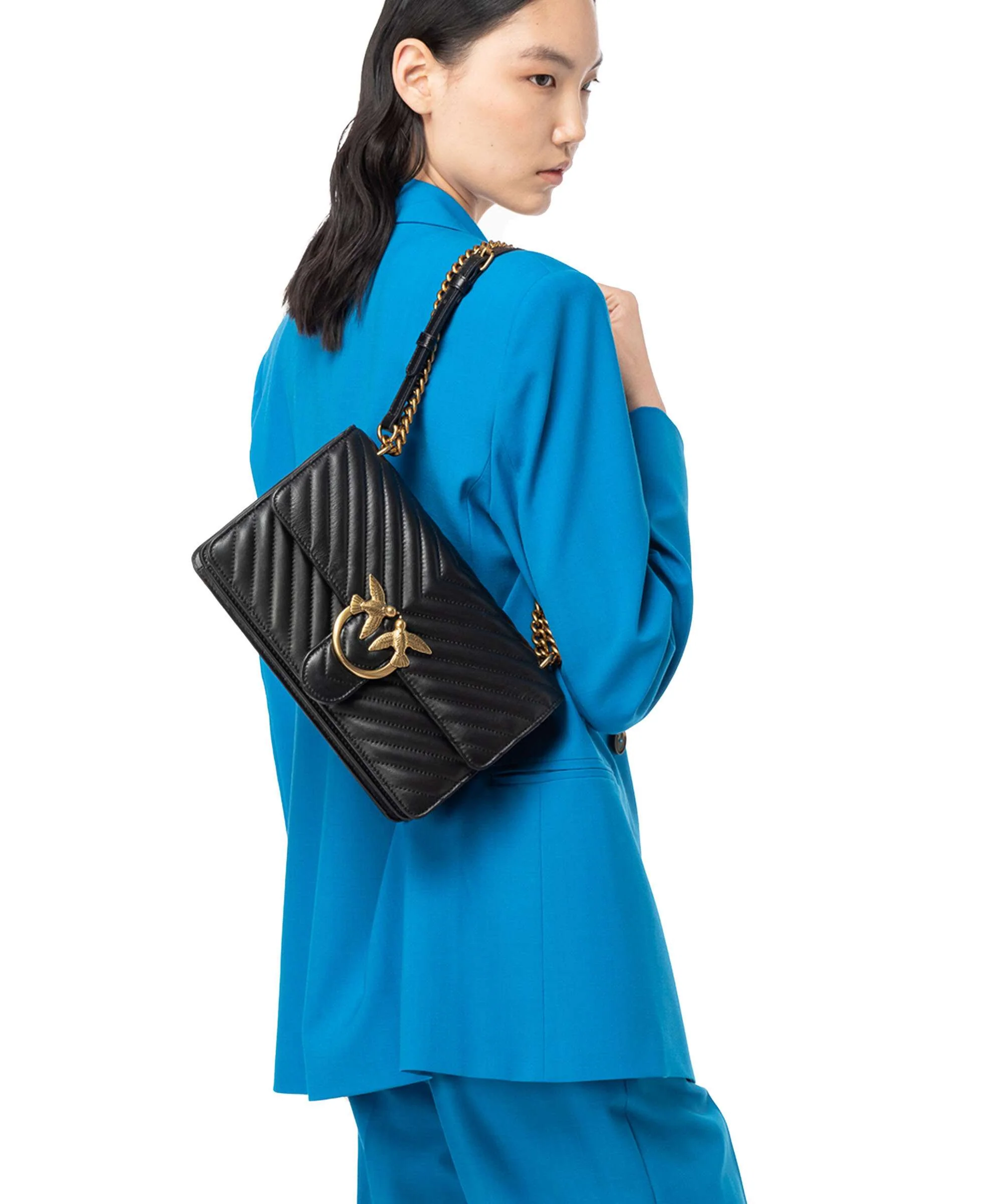 Pinko Love One Classic Sac porté épaule nero/antique gold - Image 3
