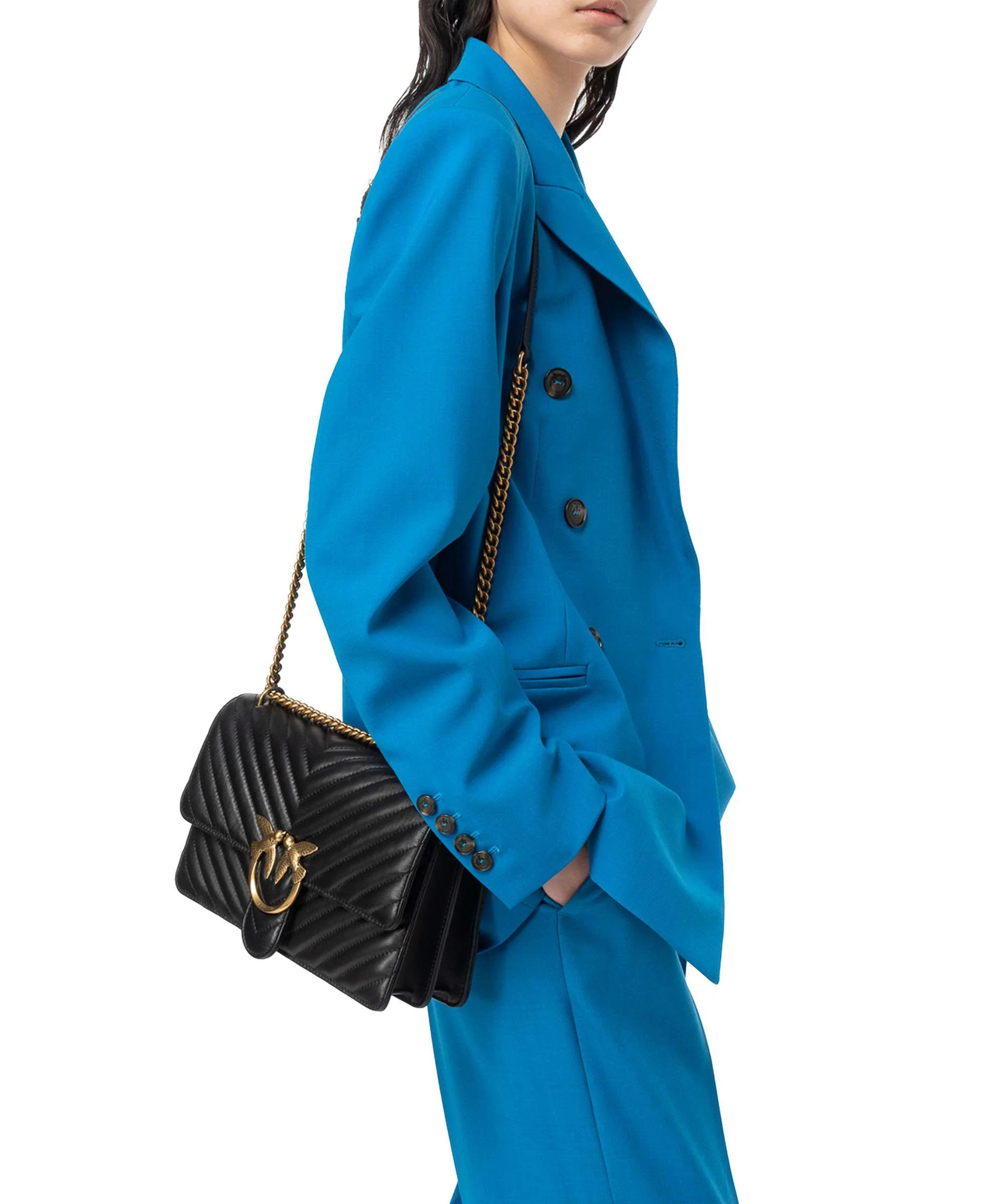 Pinko Love One Classic Sac porté épaule nero/antique gold - Image 4