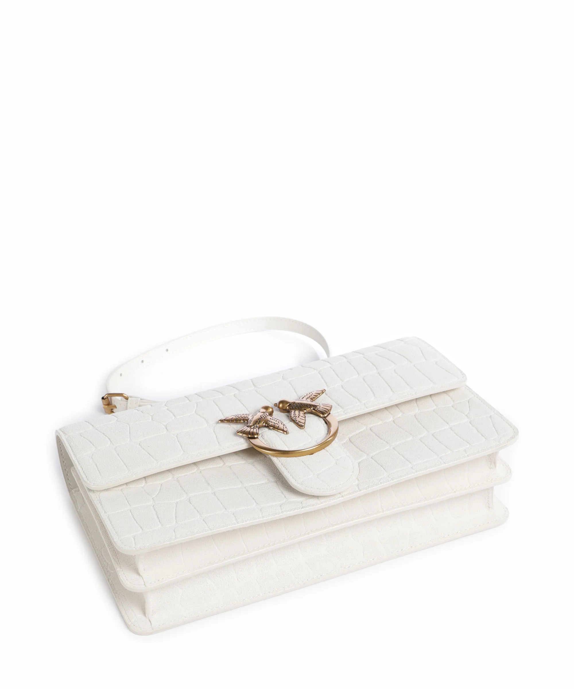 Pinko Love One Classic Sac porté épaule bianco nembo/antique gold - Image 5