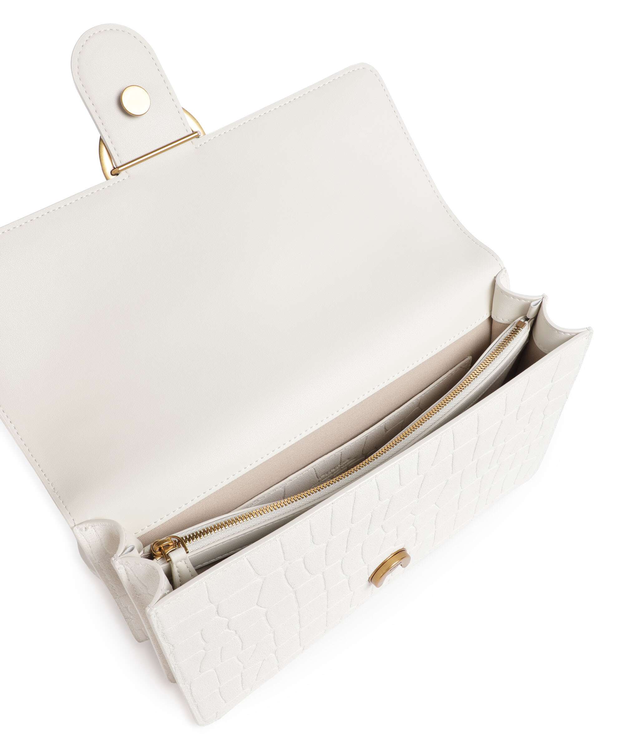 Pinko Love One Classic Sac porté épaule bianco nembo/antique gold - Image 6