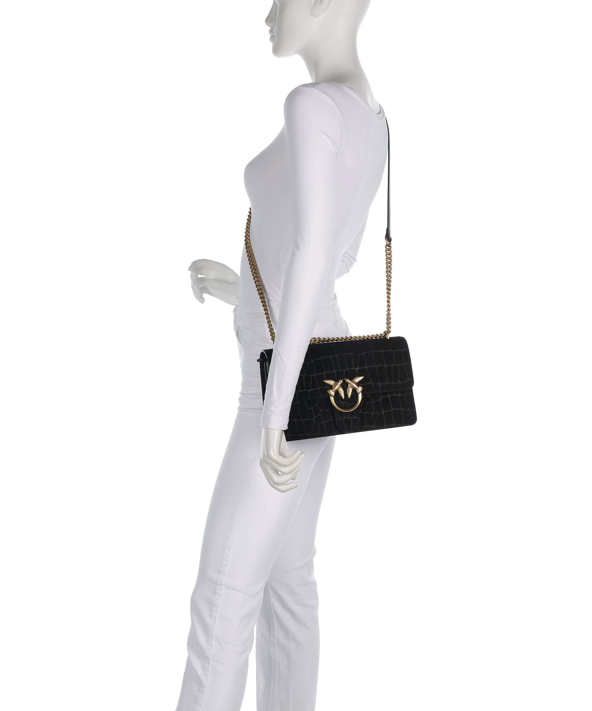 Pinko Love One Classic Sac porté épaule nero/antique gold - Image 3