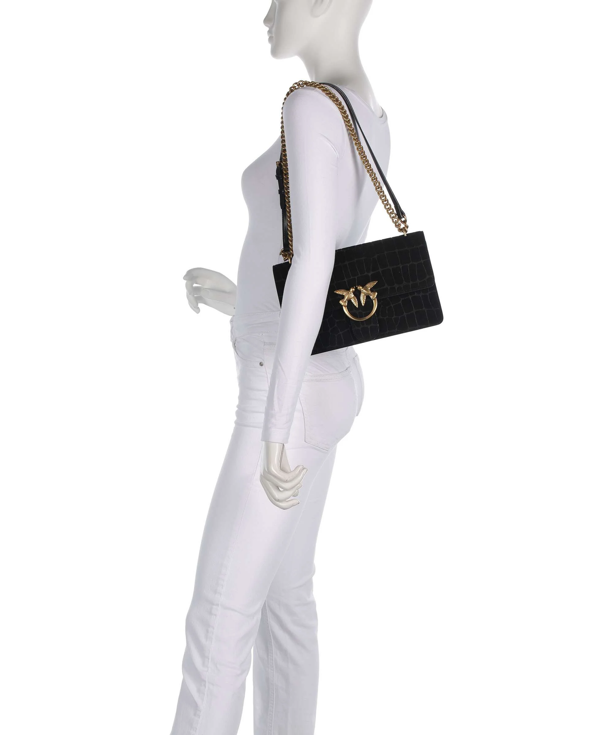 Pinko Love One Classic Sac porté épaule nero/antique gold - Image 4