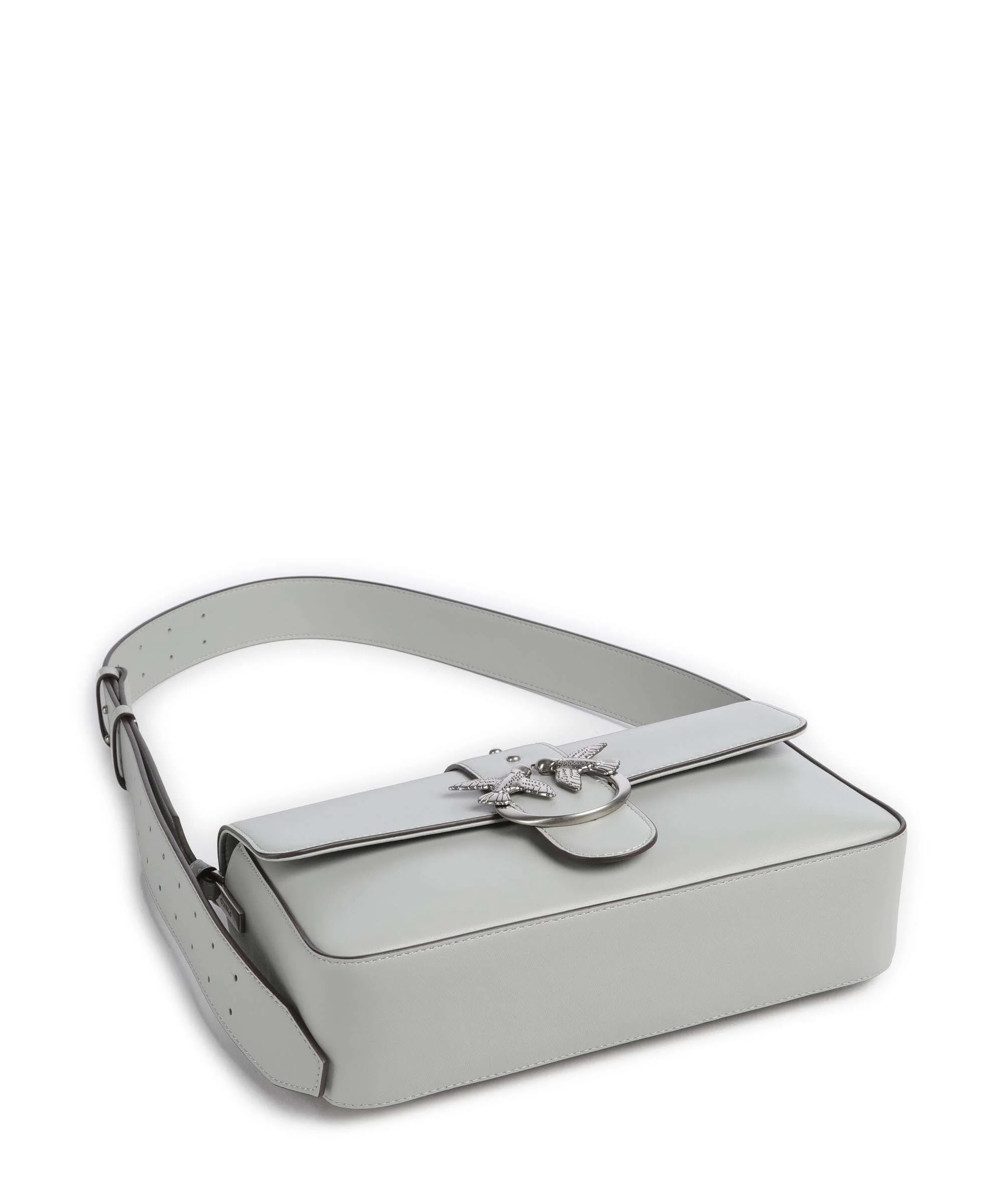 Pinko Love One Classic Slouchy Sac porté épaule grigio perla/old silver - Image 4