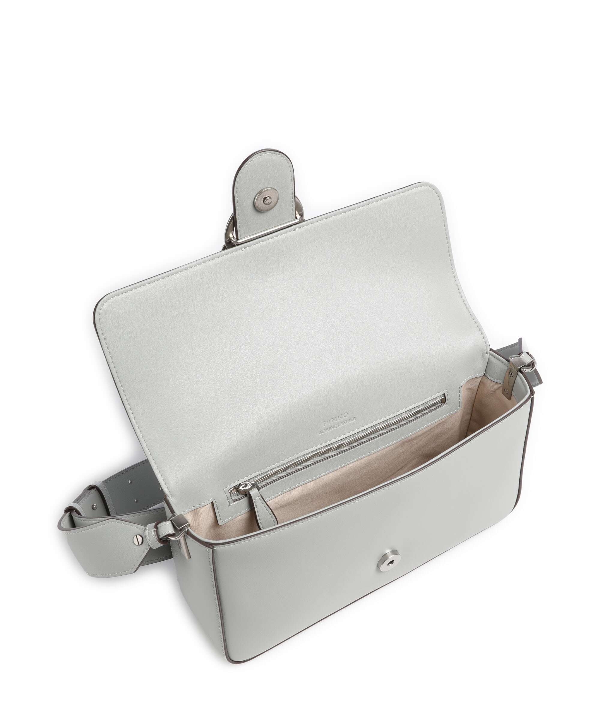 Pinko Love One Classic Slouchy Sac porté épaule grigio perla/old silver - Image 5