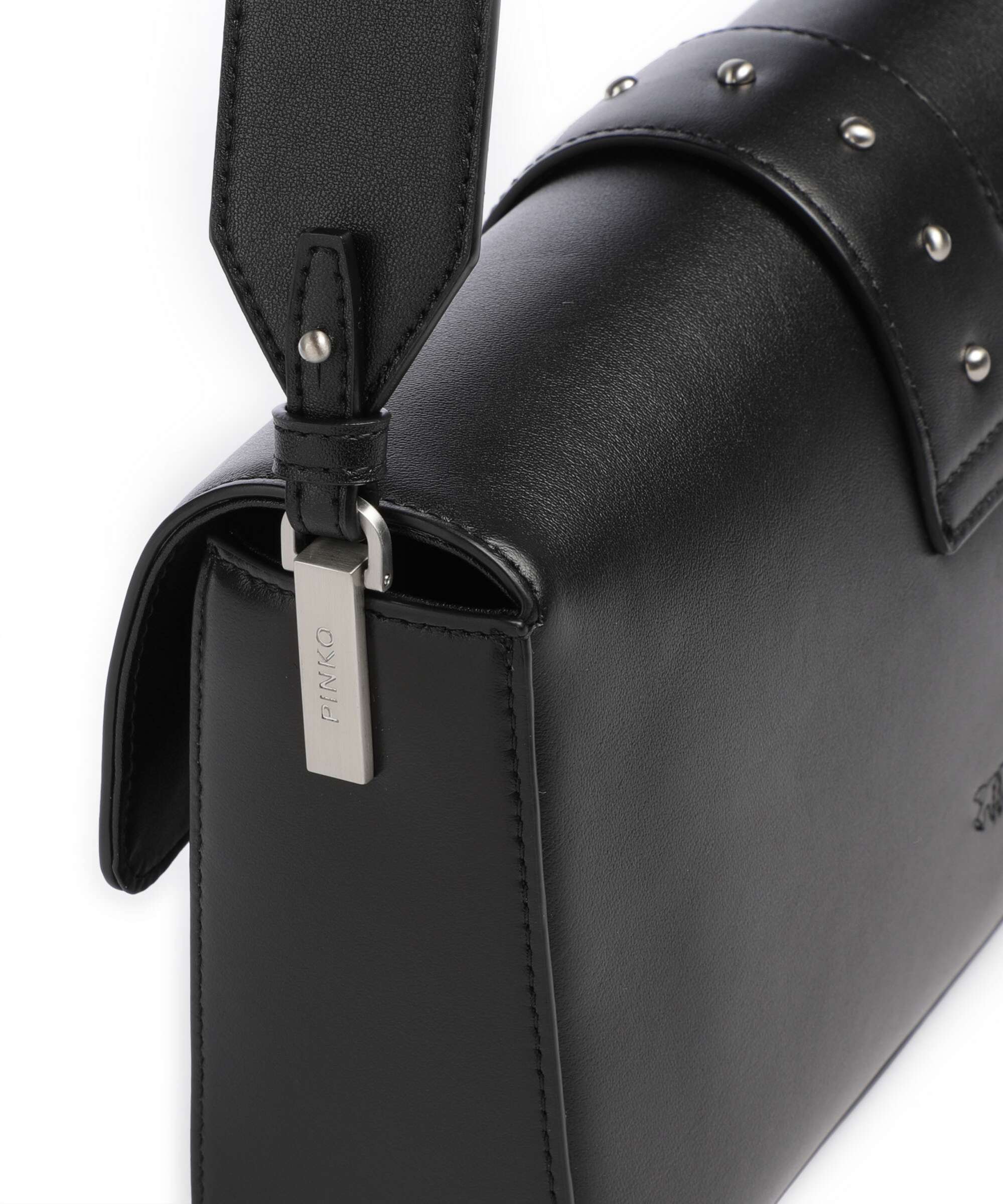 Pinko Love One Classic Slouchy Sac porté épaule nero limousine/matt silver - Image 4