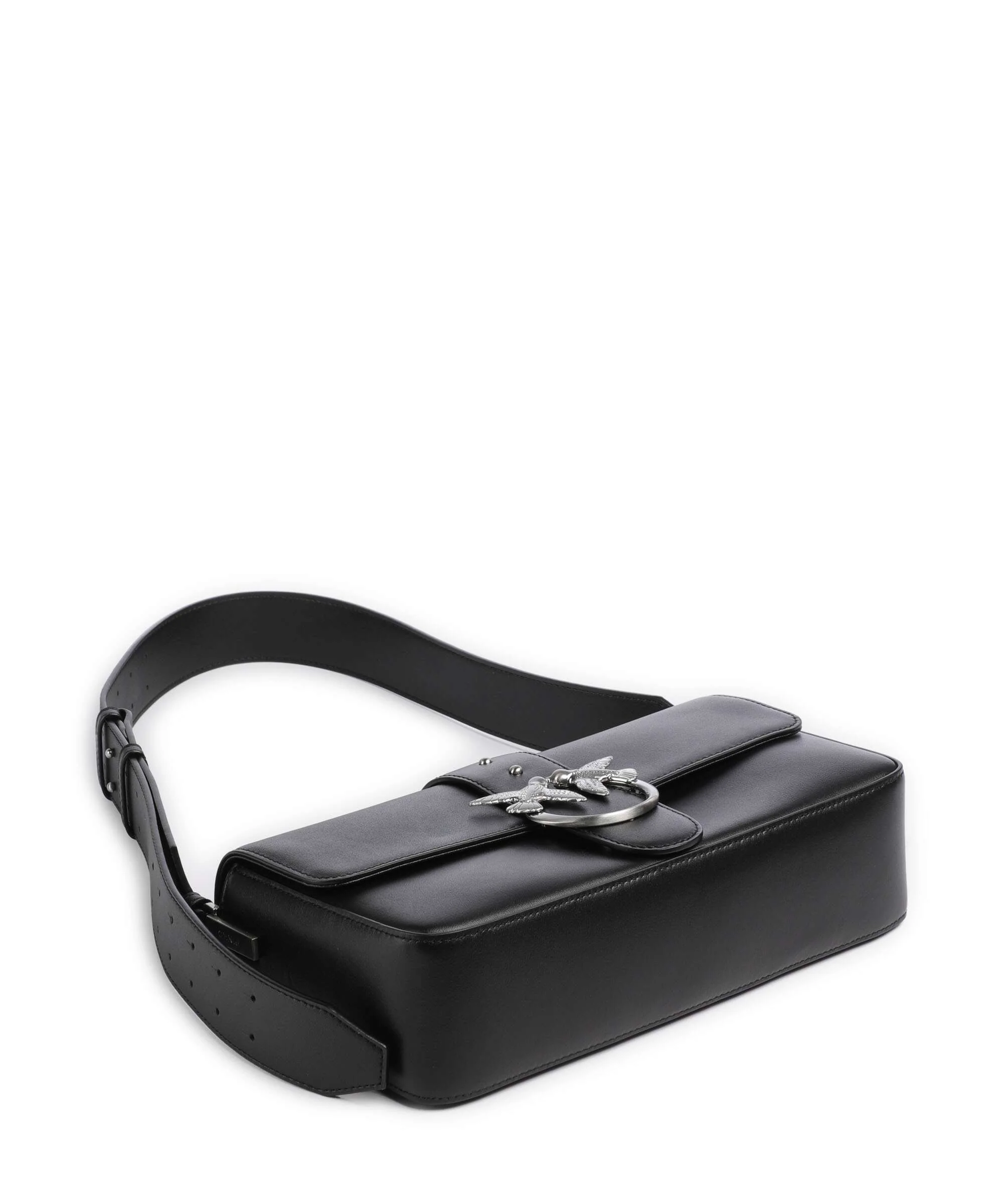 Pinko Love One Classic Slouchy Sac porté épaule nero limousine/matt silver - Image 5