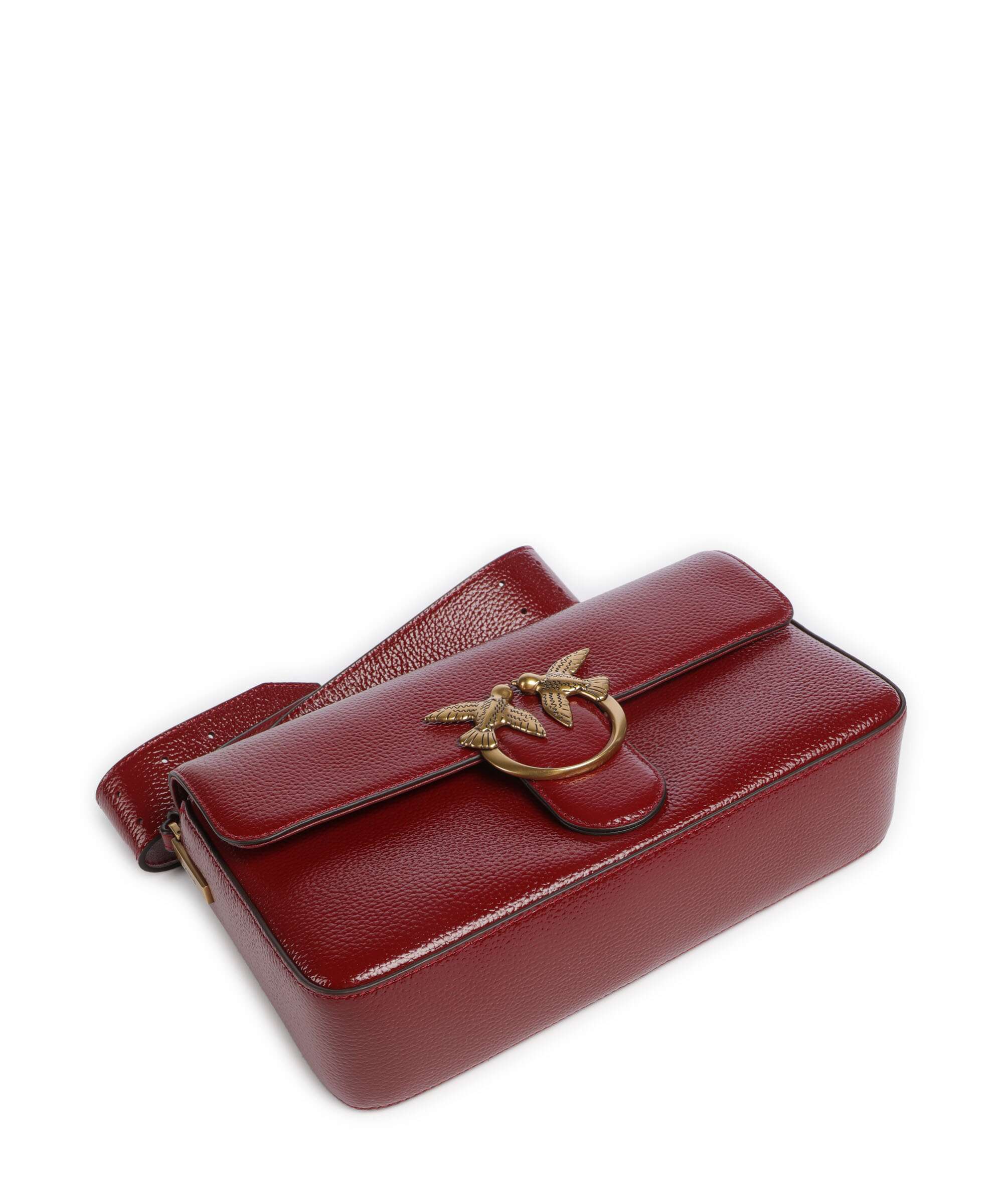 Pinko Love One Classic Slouchy Sac porté épaule rosso scuro/antique gold - Image 6