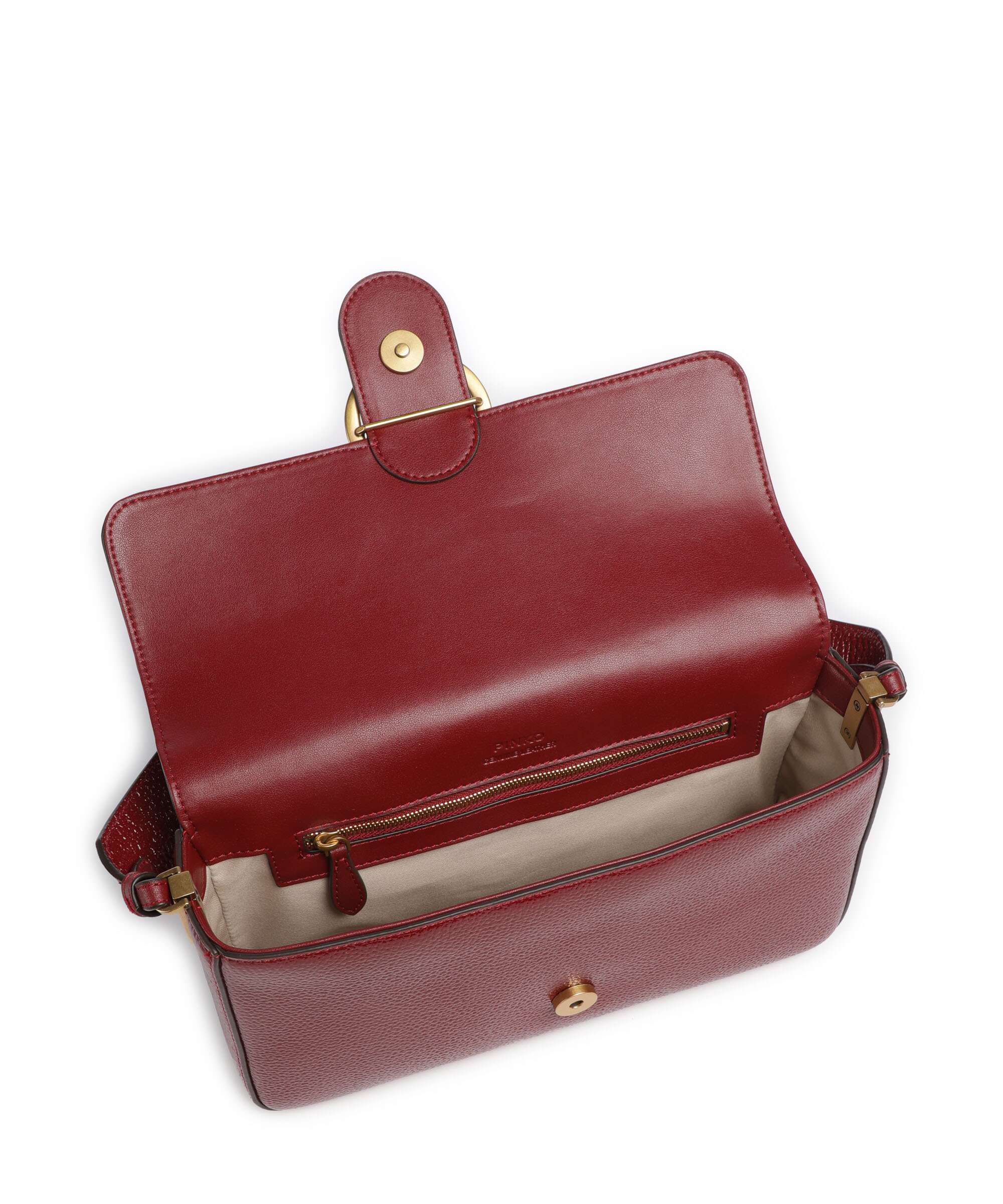 Pinko Love One Classic Slouchy Sac porté épaule rosso scuro/antique gold - Image 7