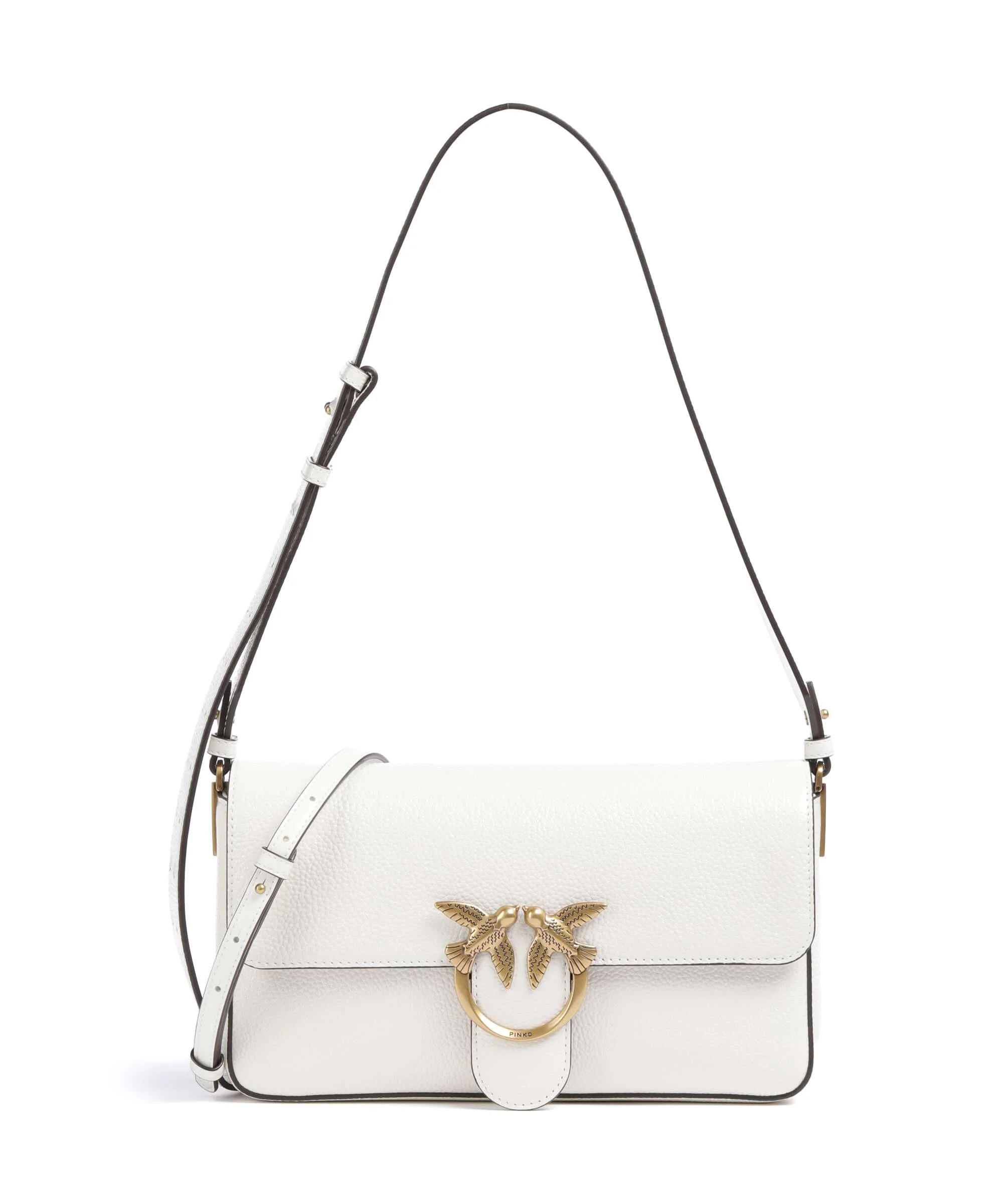 Pinko Love One Classic Slouchy Sac porté épaule bianco nembo/antique gold