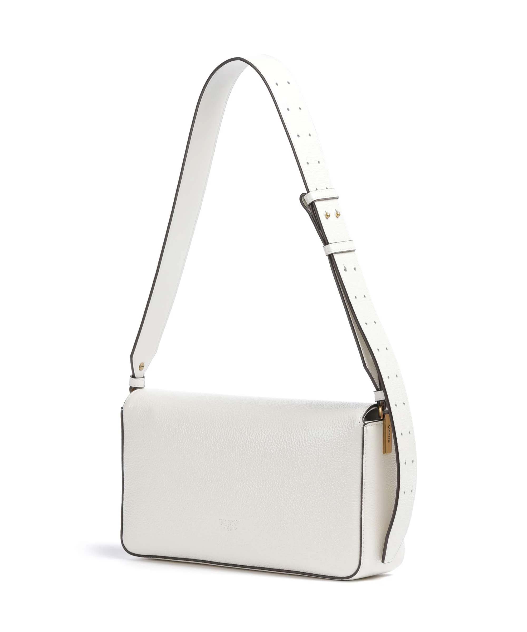 Pinko Love One Classic Slouchy Sac porté épaule bianco nembo/antique gold - Image 2