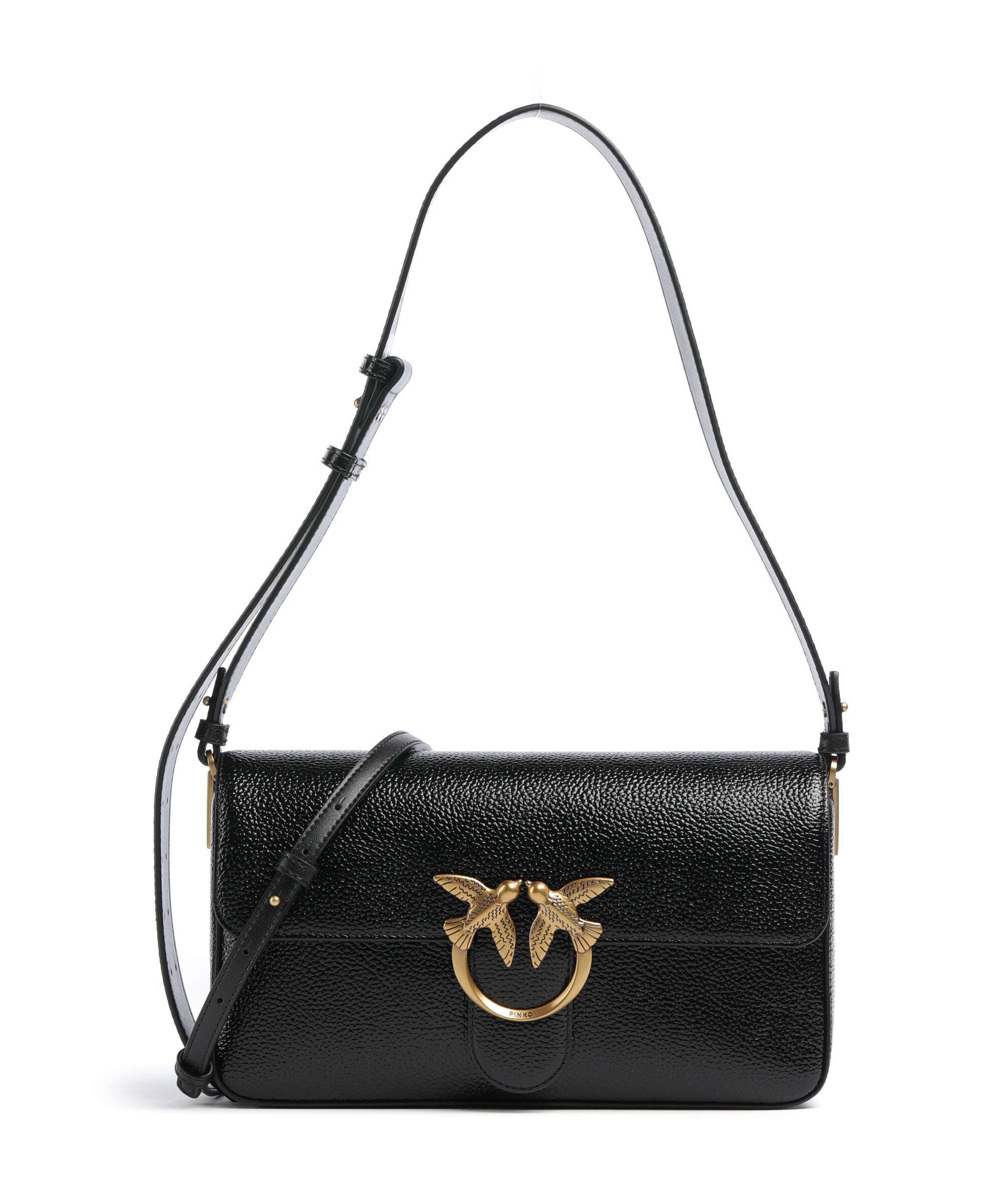 Pinko Love One Classic Slouchy Sac porté épaule nero/antique gold