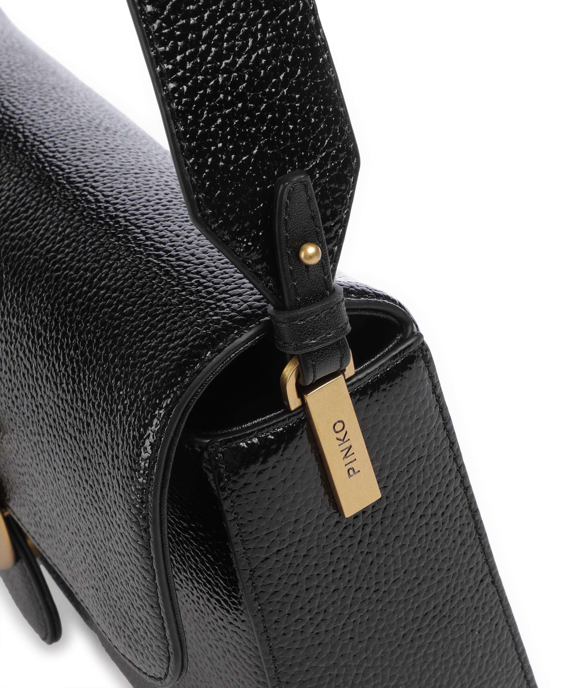 Pinko Love One Classic Slouchy Sac porté épaule nero/antique gold - Image 5