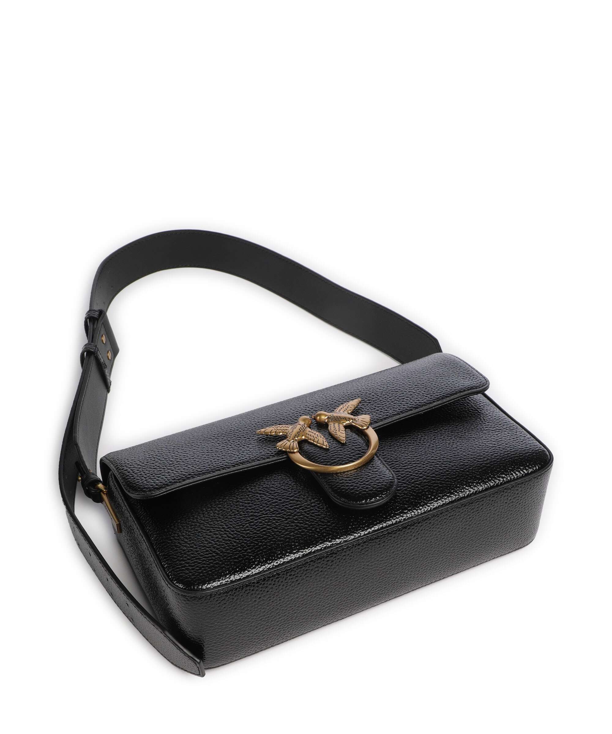 Pinko Love One Classic Slouchy Sac porté épaule nero/antique gold - Image 6