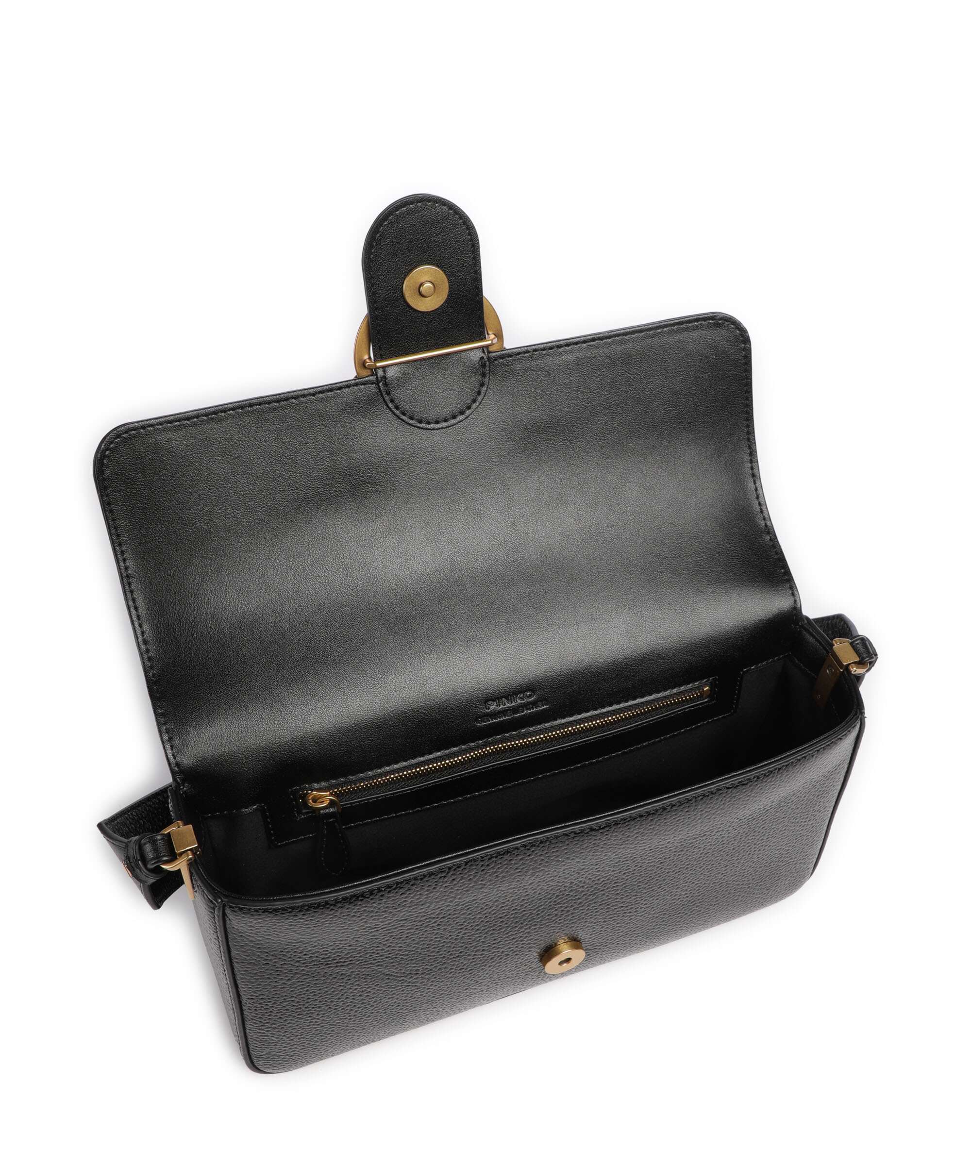 Pinko Love One Classic Slouchy Sac porté épaule nero/antique gold - Image 7