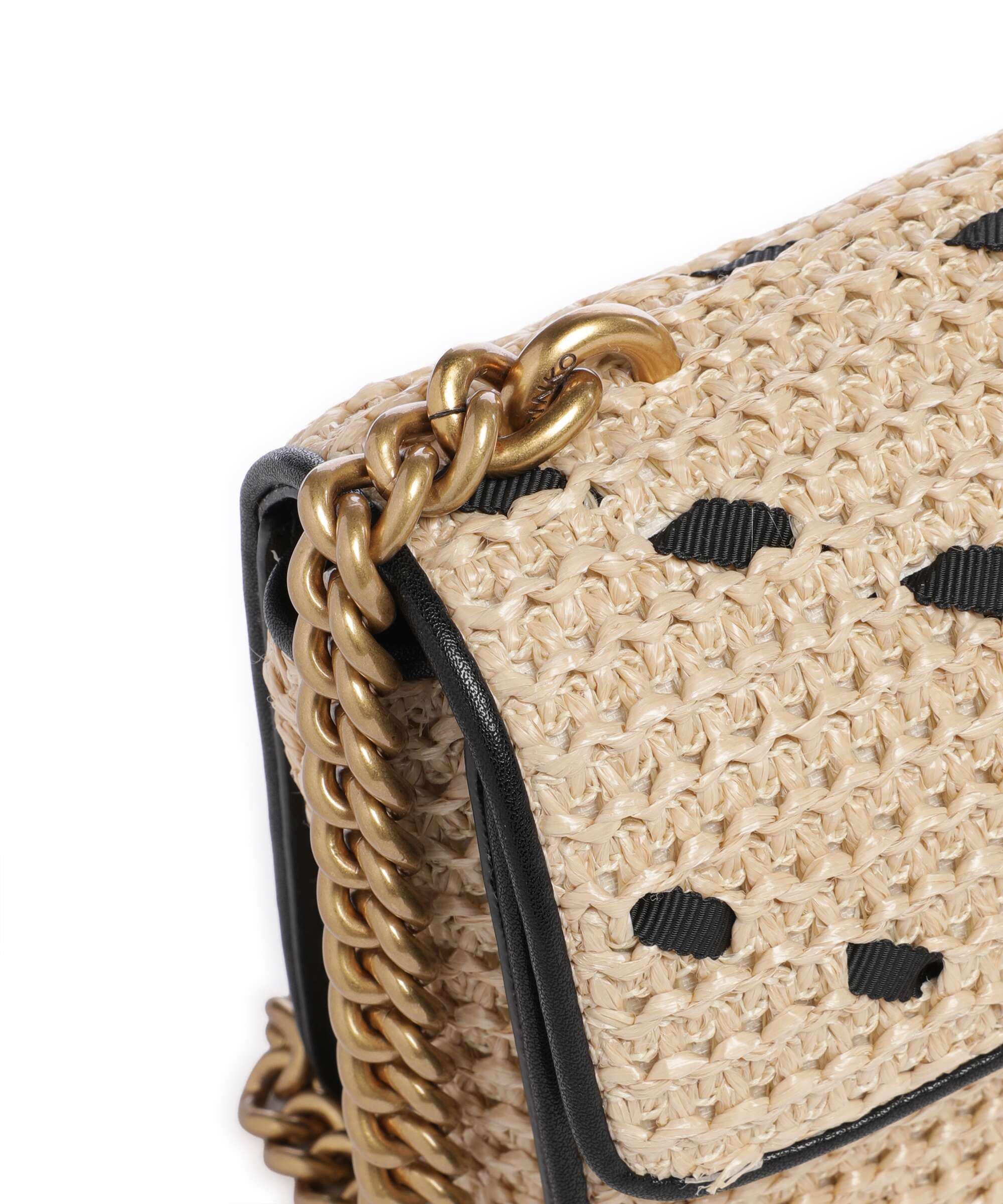 Pinko Love One Mini Sac bandoulière paglia/nero/antique gold - Image 4