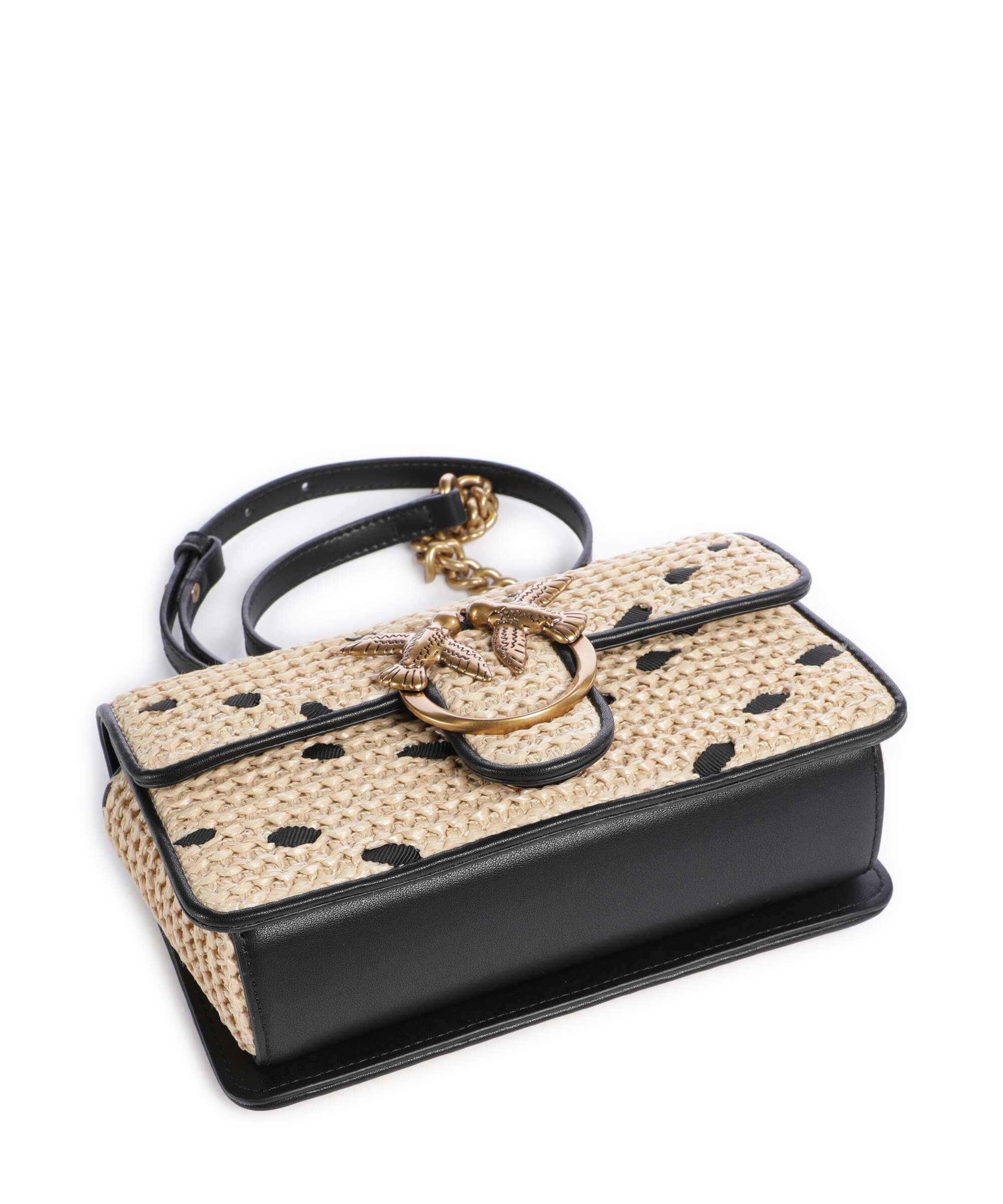 Pinko Love One Mini Sac bandoulière paglia/nero/antique gold - Image 5