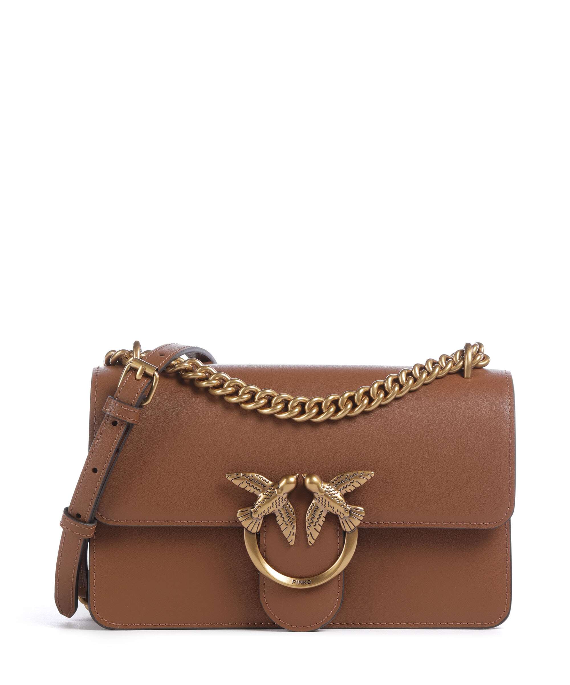 Pinko Love One Mini Sac porté épaule marrone/leone/antique gold