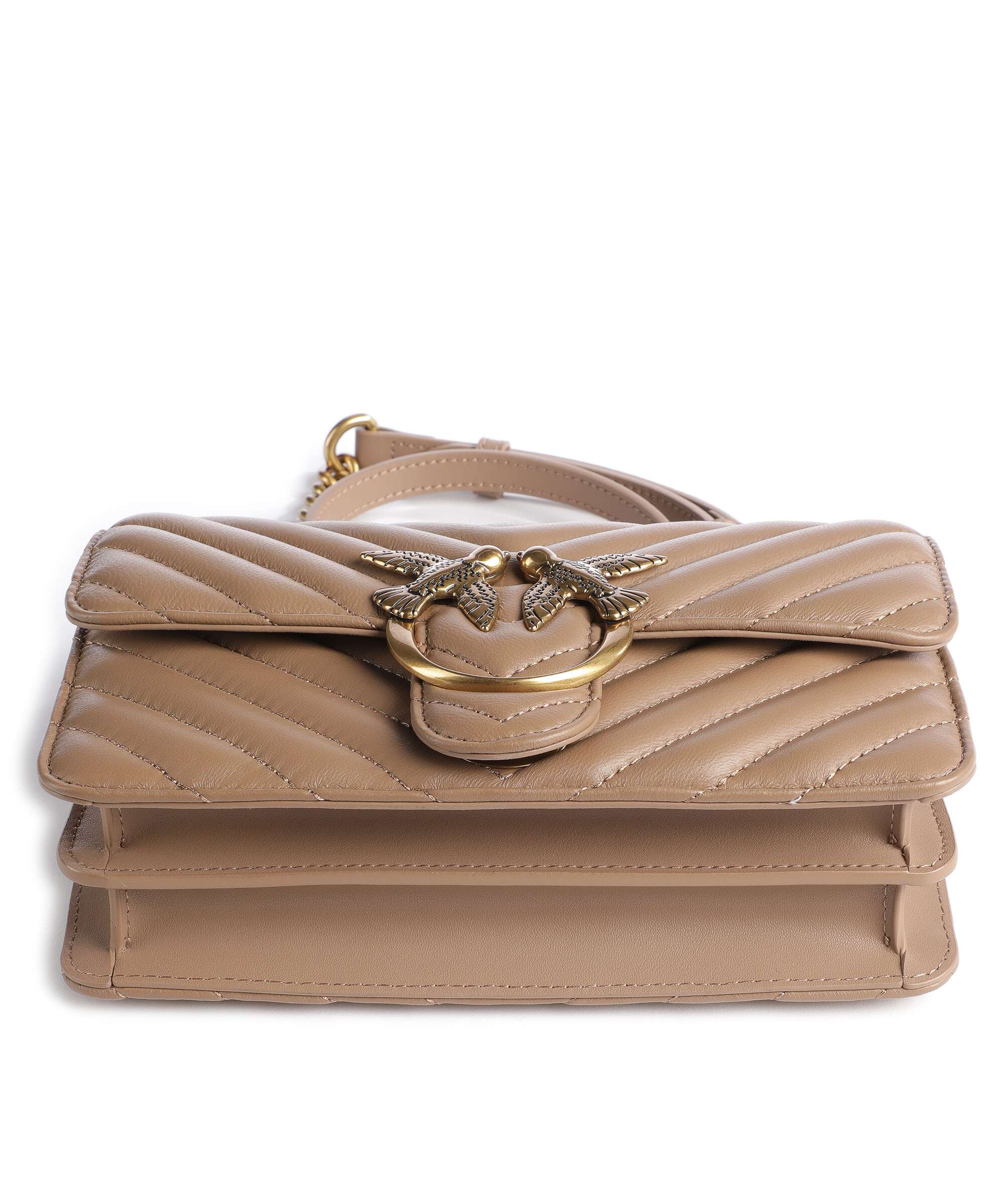 Pinko Love One Mini Sac porté épaule biscotto zenzero/antique gold - Image 6