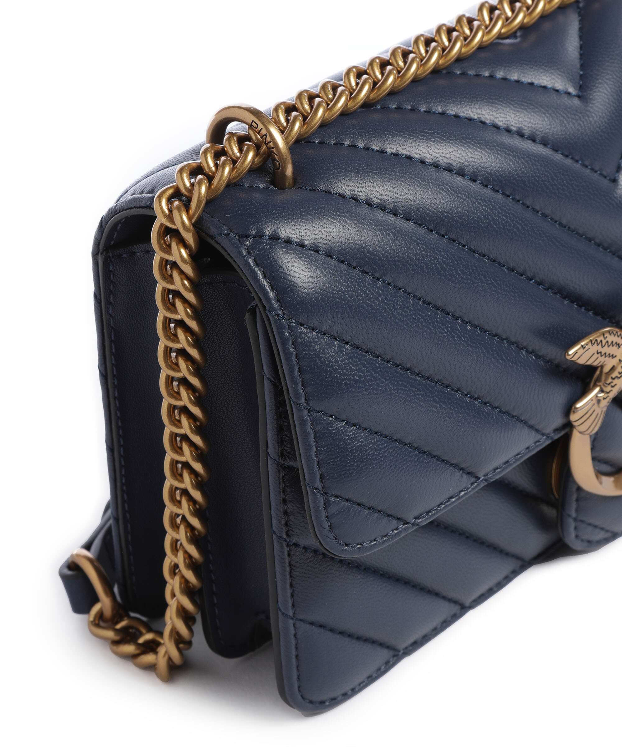 Pinko Love One Mini Sac porté épaule blu indaco ombroso/antique gold - Image 5
