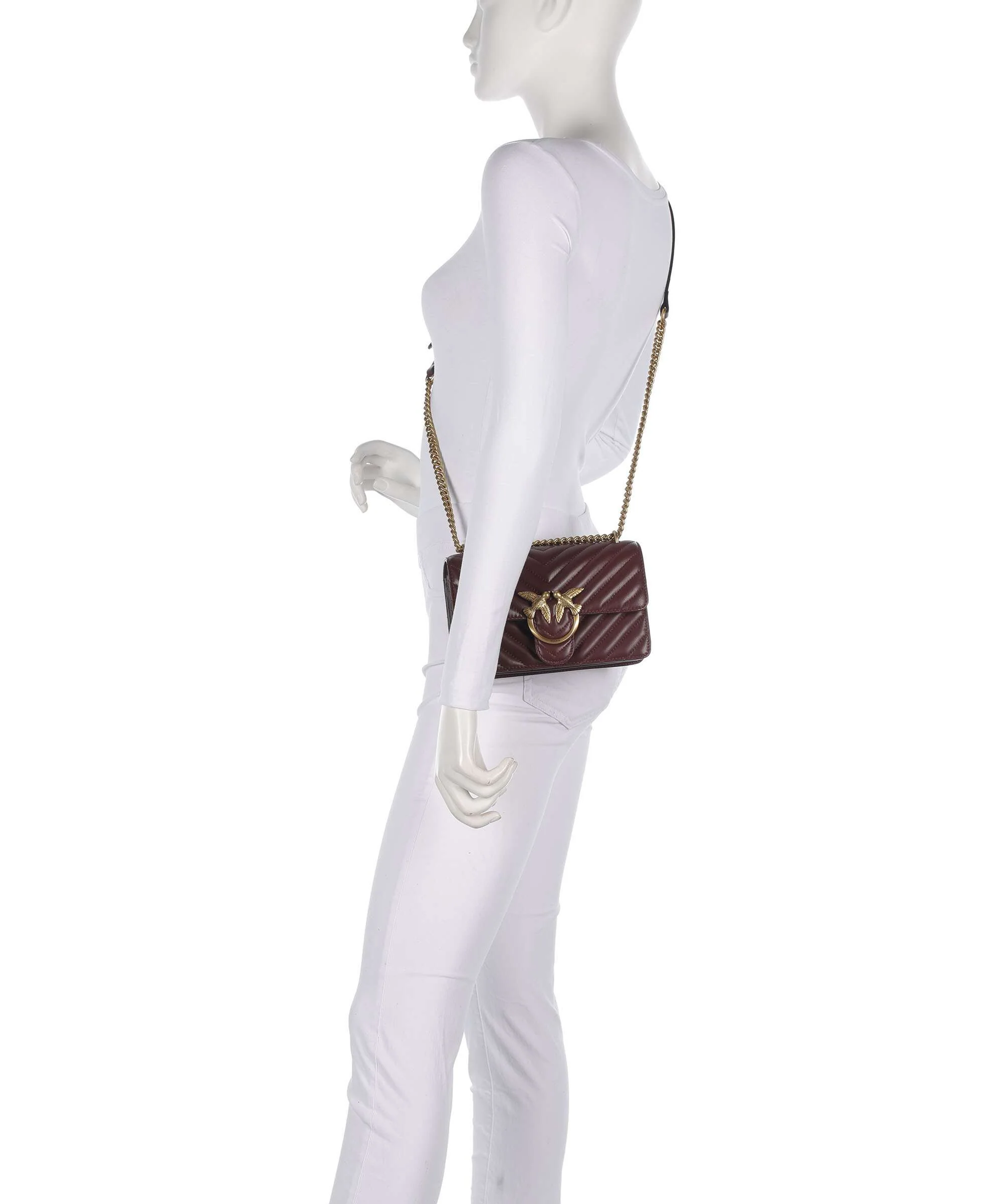 Pinko Love One Mini Sac porté épaule burgundy wine/antique gold - Image 4