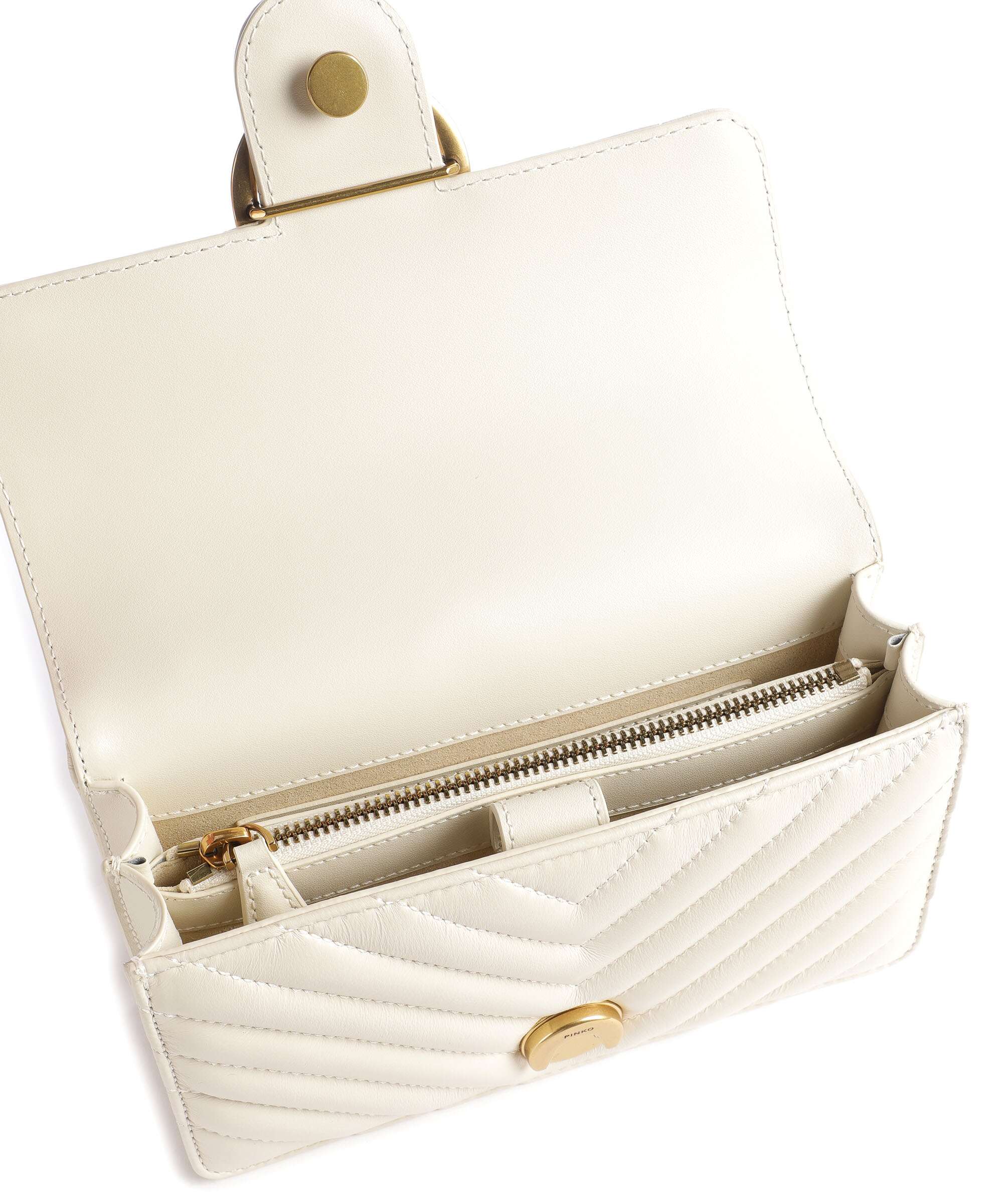 Pinko Love One Mini Sac porté épaule bianco seta/antique gold - Image 7