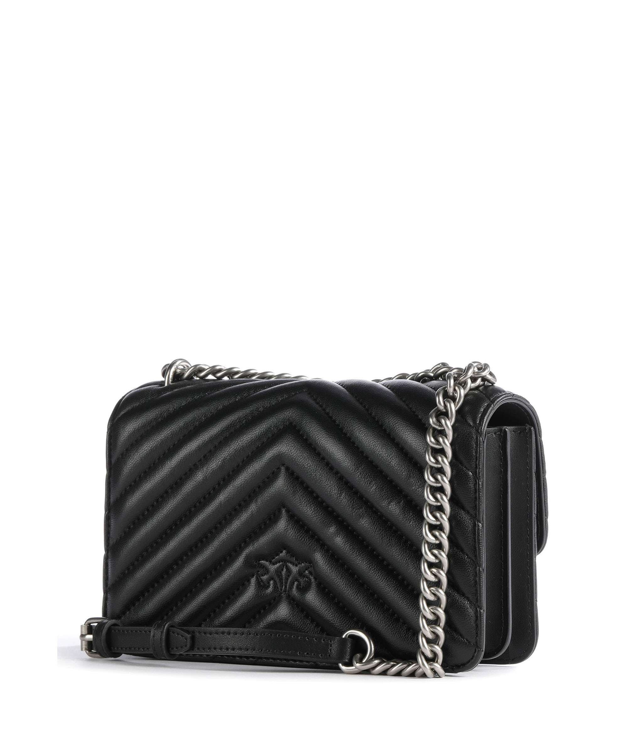 Pinko Love One Mini Sac porté épaule nero/old silver - Image 2