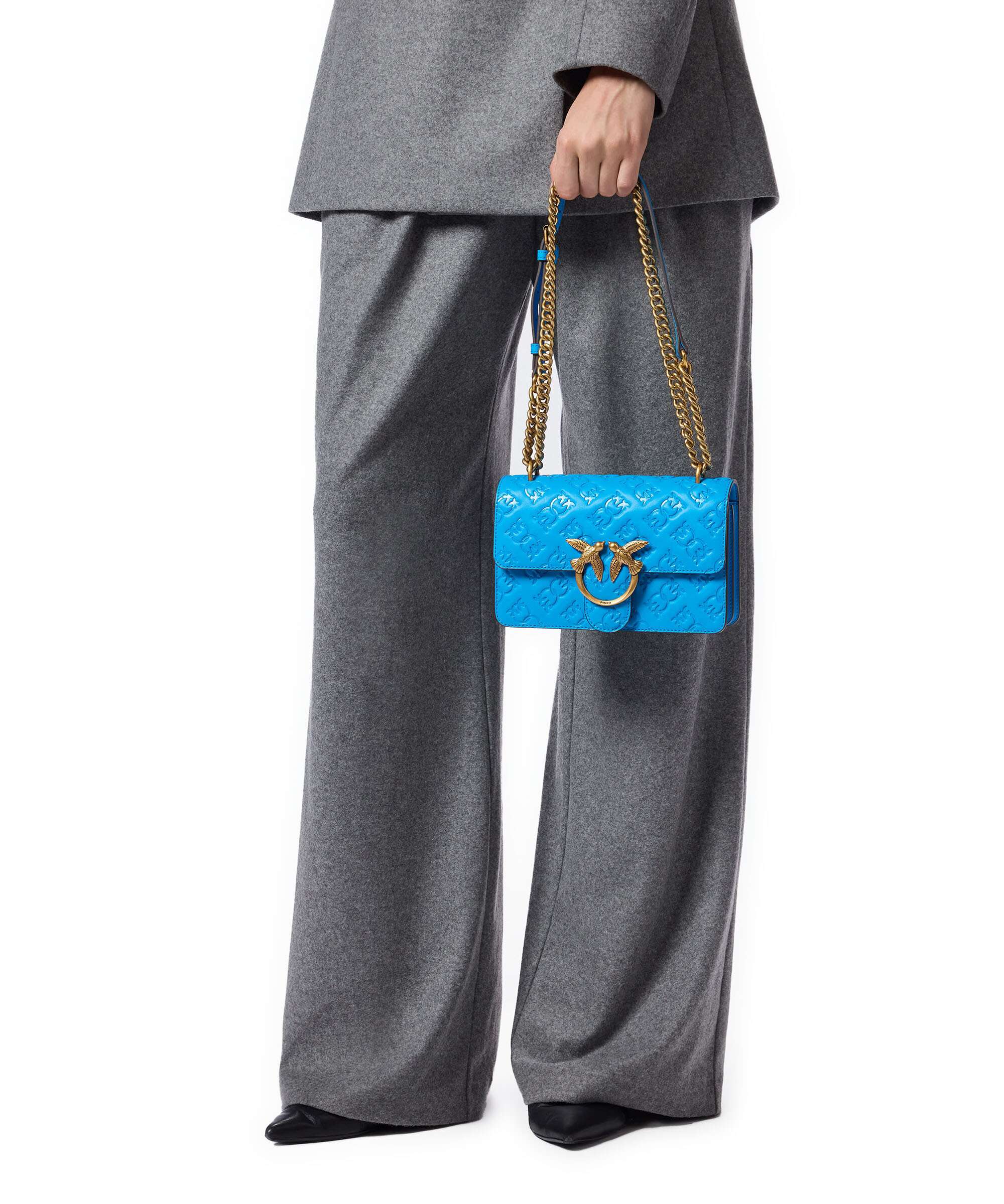 Pinko Love One Mini Sac porté épaule azzurro dresda/antique gold - Image 3