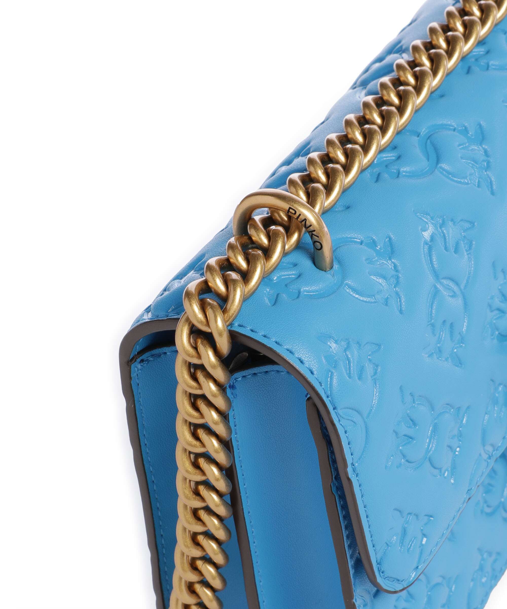 Pinko Love One Mini Sac porté épaule azzurro dresda/antique gold - Image 5