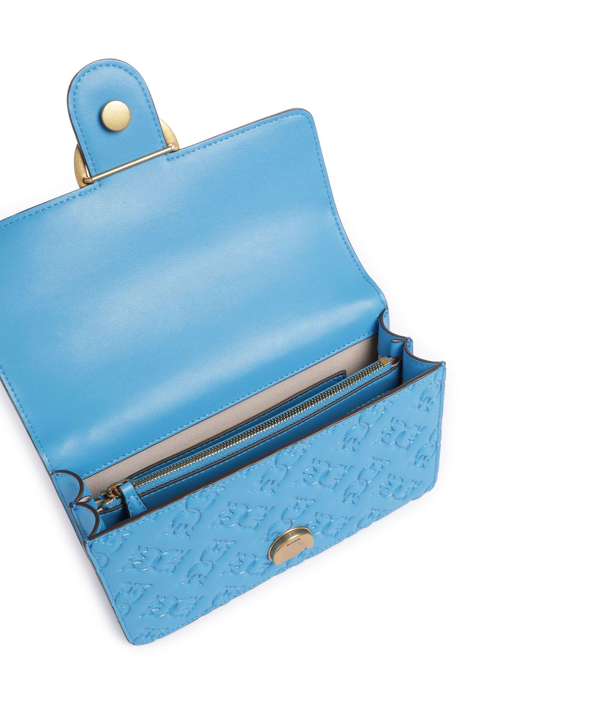 Pinko Love One Mini Sac porté épaule azzurro dresda/antique gold - Image 7