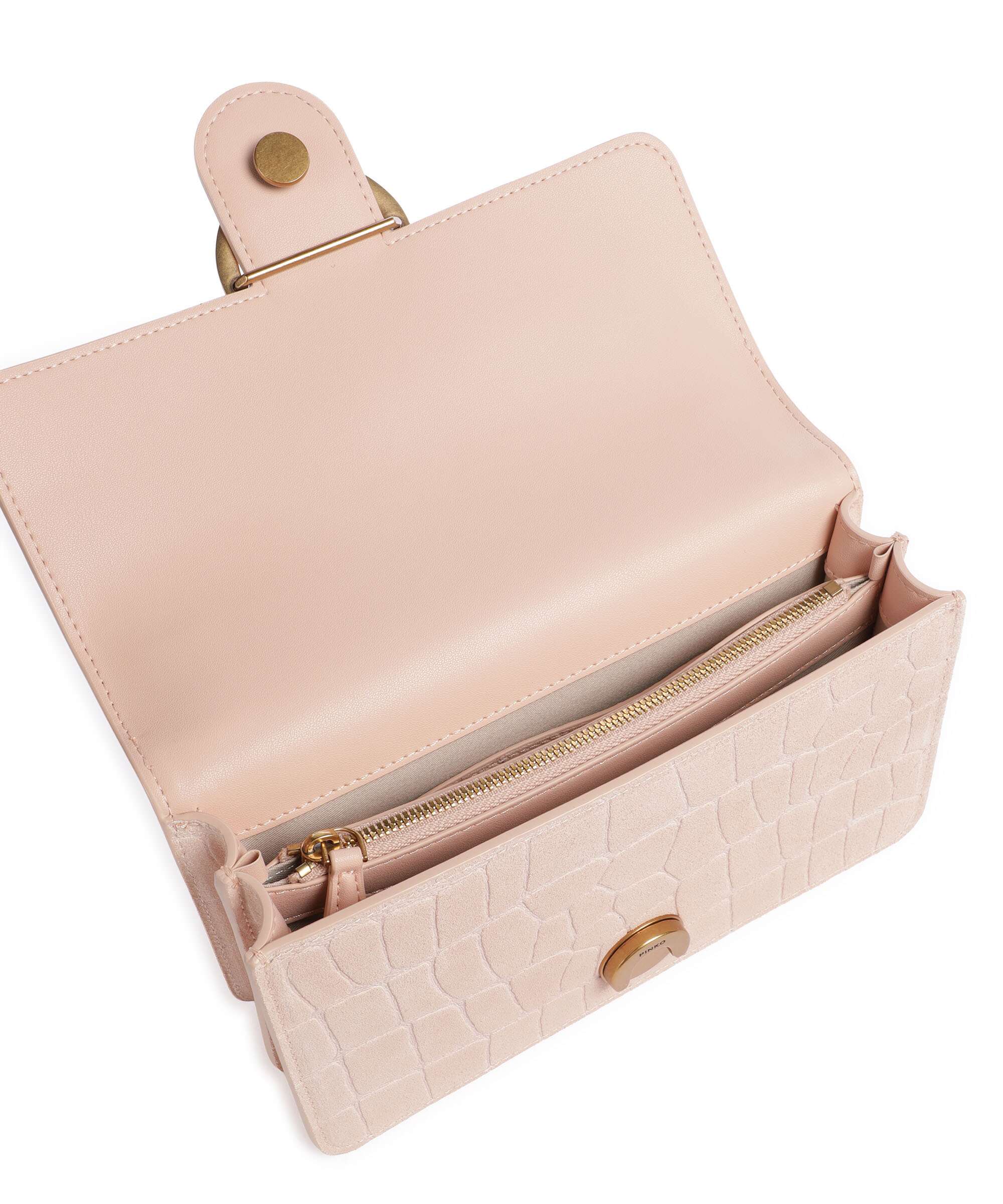 Pinko Love One Mini Sac porté épaule light pink/antique gold - Image 7