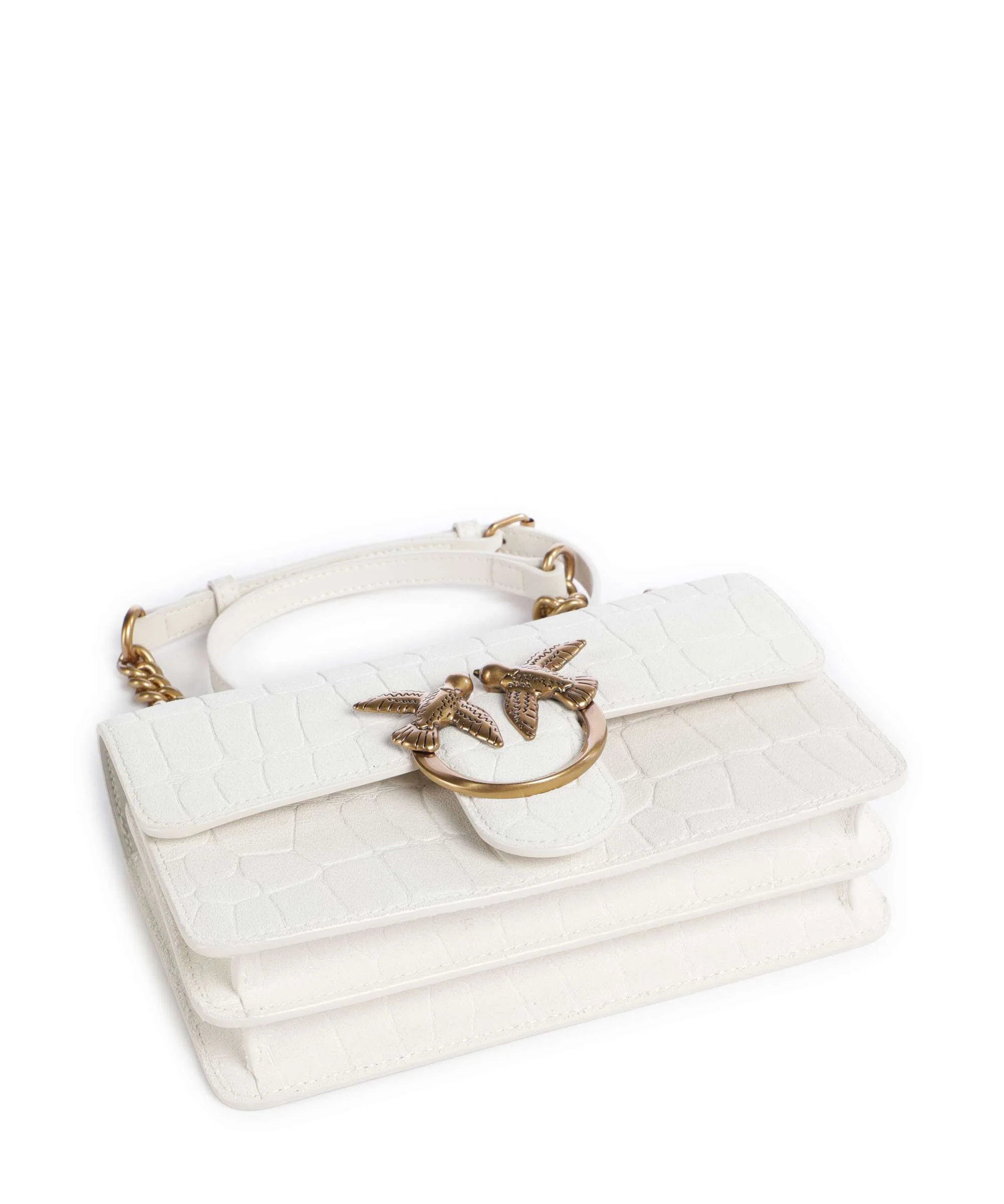 Pinko Love One Mini Sac porté épaule bianco nembo/antique gold - Image 6