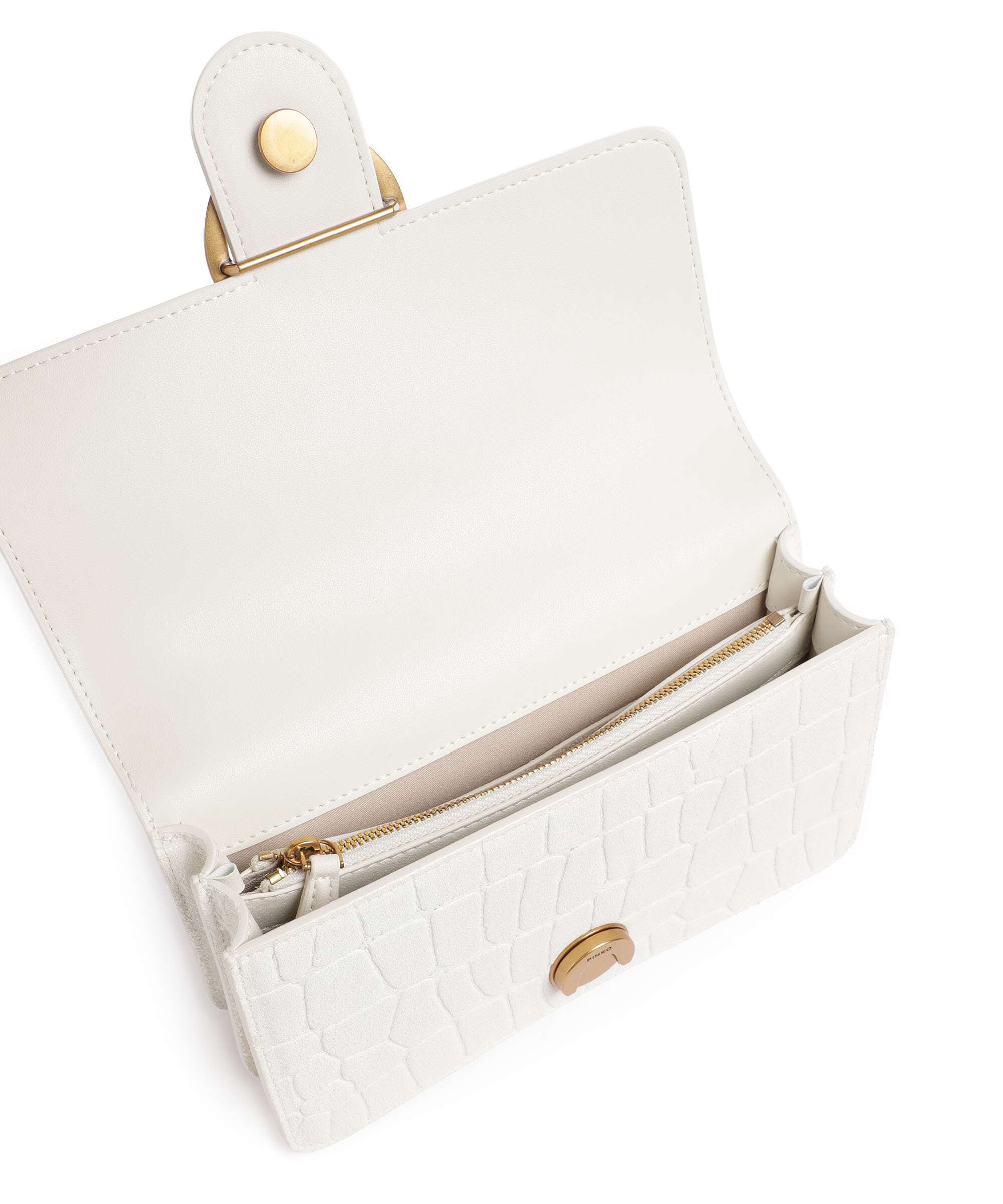 Pinko Love One Mini Sac porté épaule bianco nembo/antique gold - Image 7