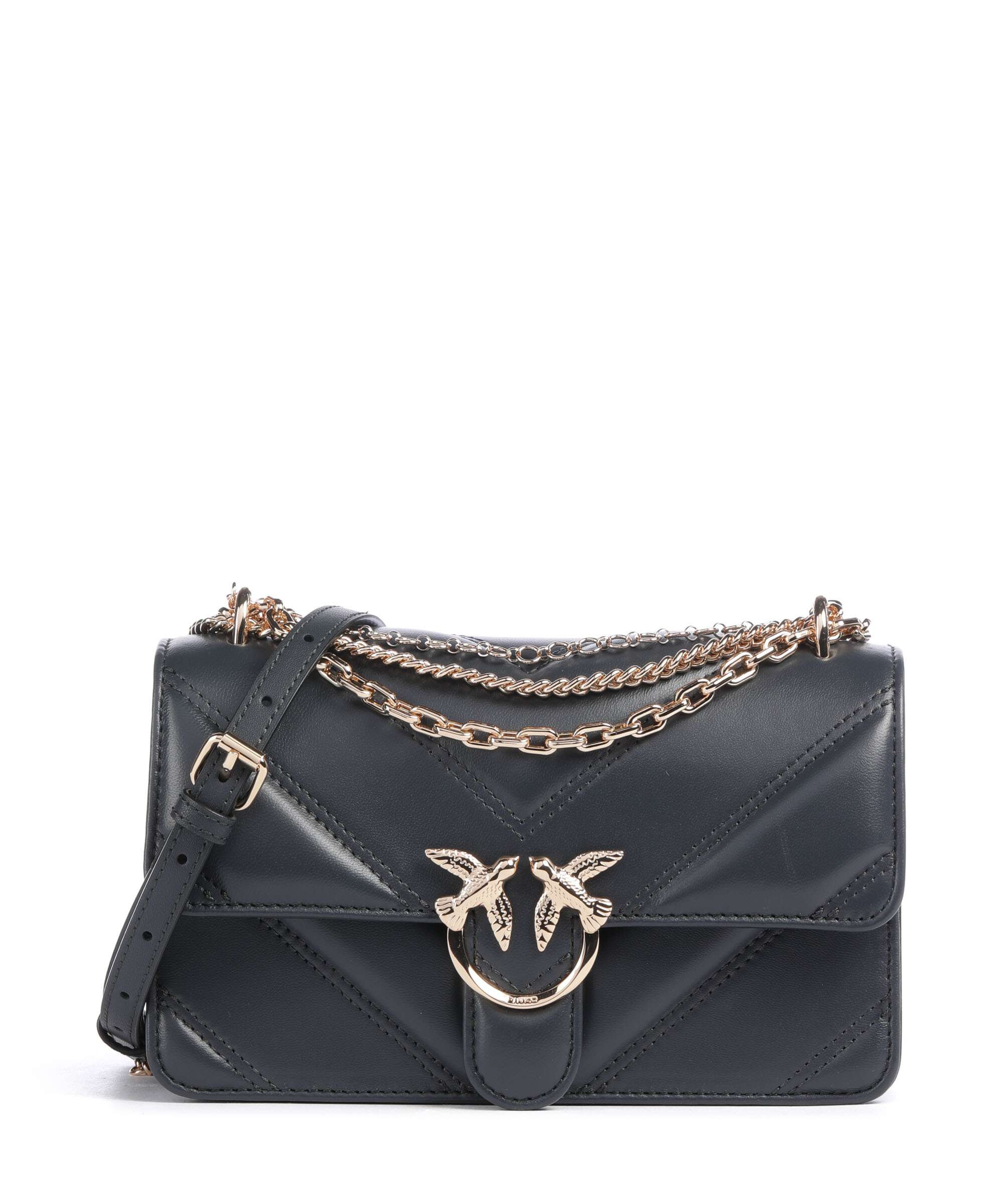 Pinko Love One Mini Sac porté épaule grigio asfalto/oro mordore