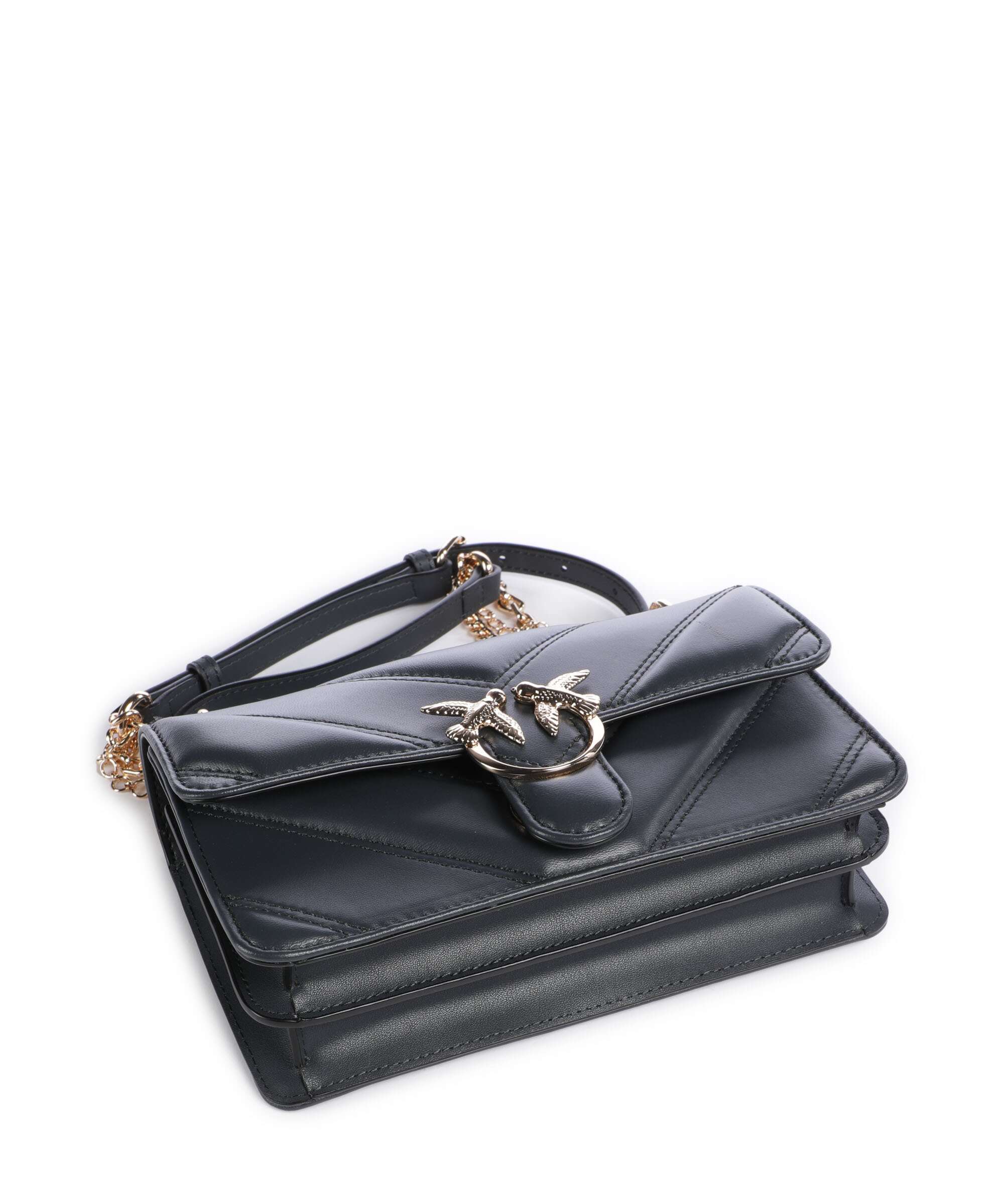 Pinko Love One Mini Sac porté épaule grigio asfalto/oro mordore - Image 5