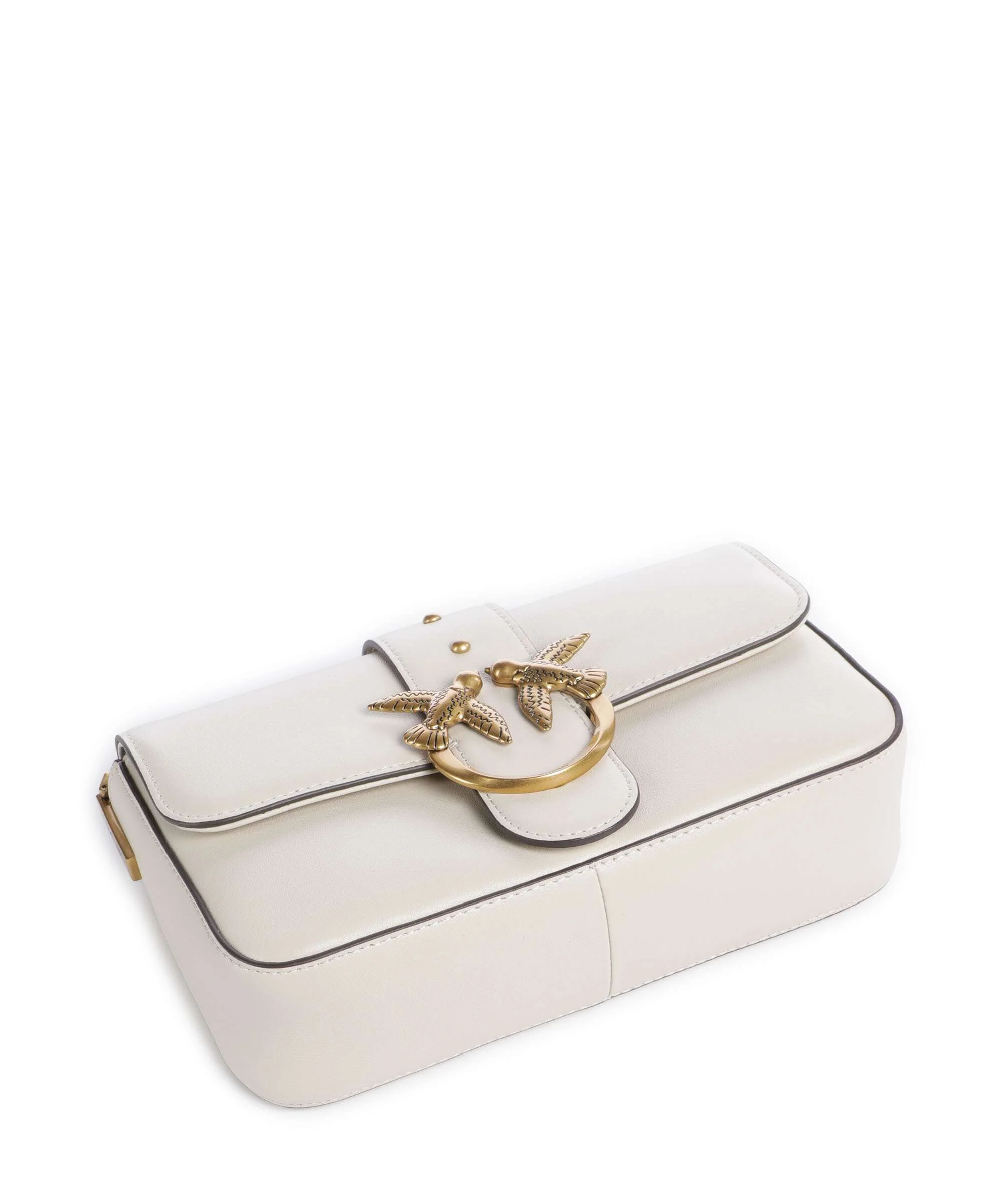 Pinko Love One Mini Slouchy Charms Sac bandoulière bianco seta/antique gold - Image 6