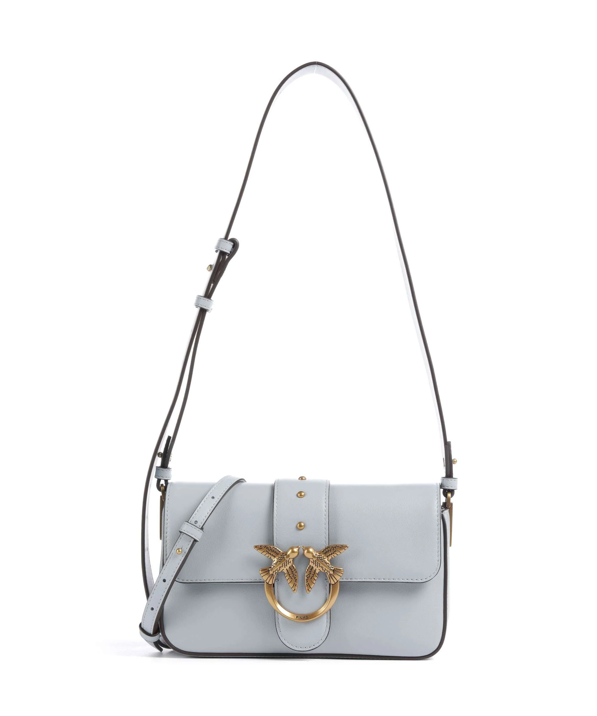 Pinko Love One Mini Slouchy Sac porté épaule azzurro celeste/antique gold