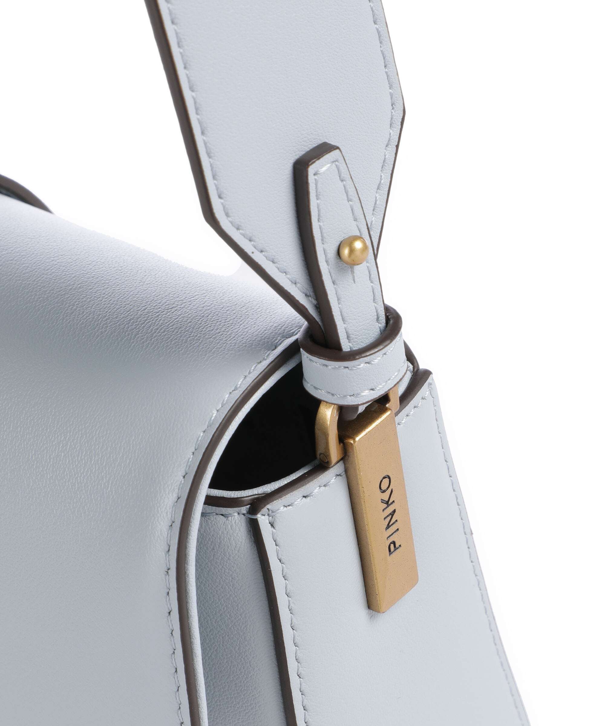 Pinko Love One Mini Slouchy Sac porté épaule azzurro celeste/antique gold - Image 5
