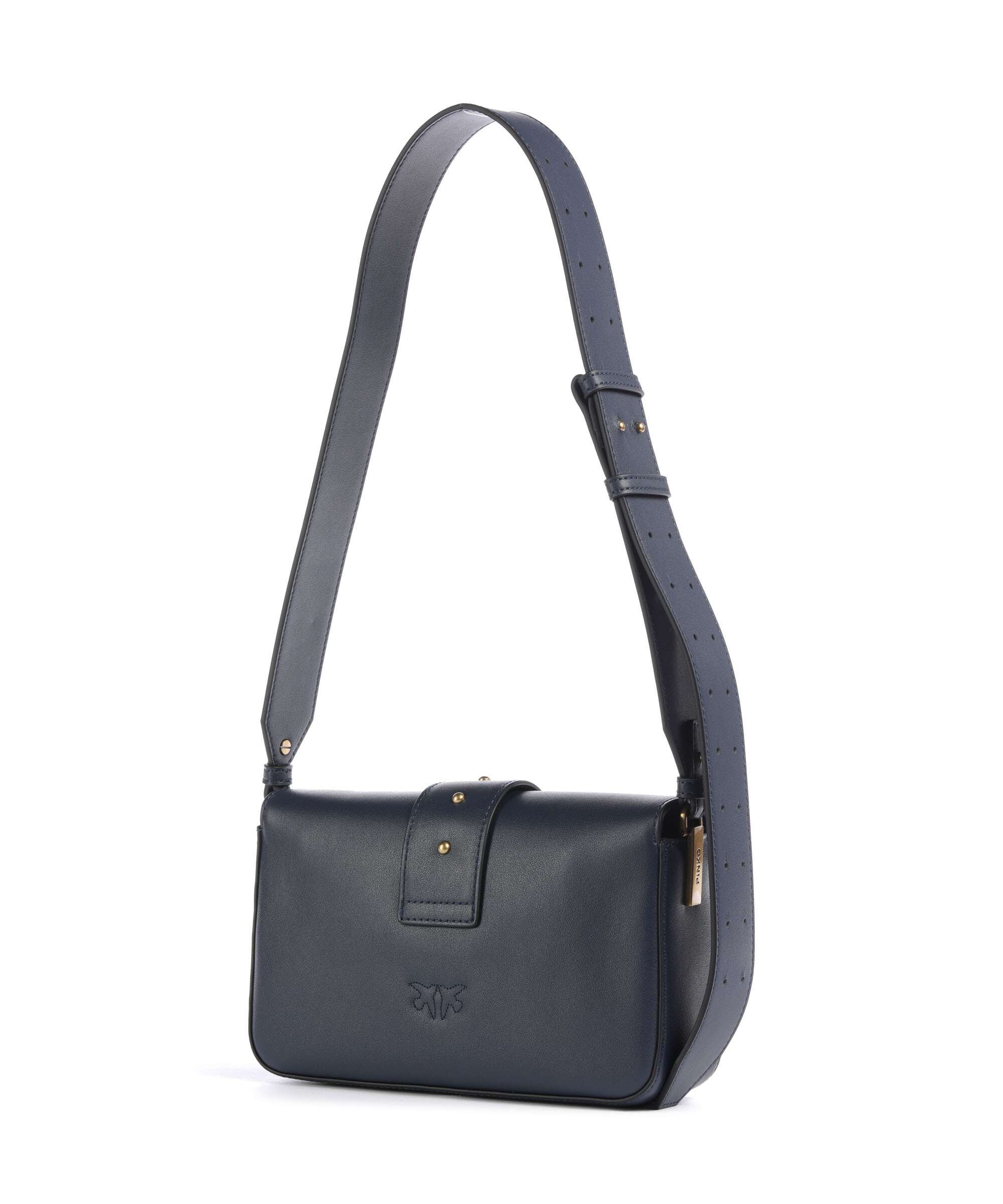 Pinko Love One Mini Slouchy Sac porté épaule blu indaco ombroso/antique gold - Image 2